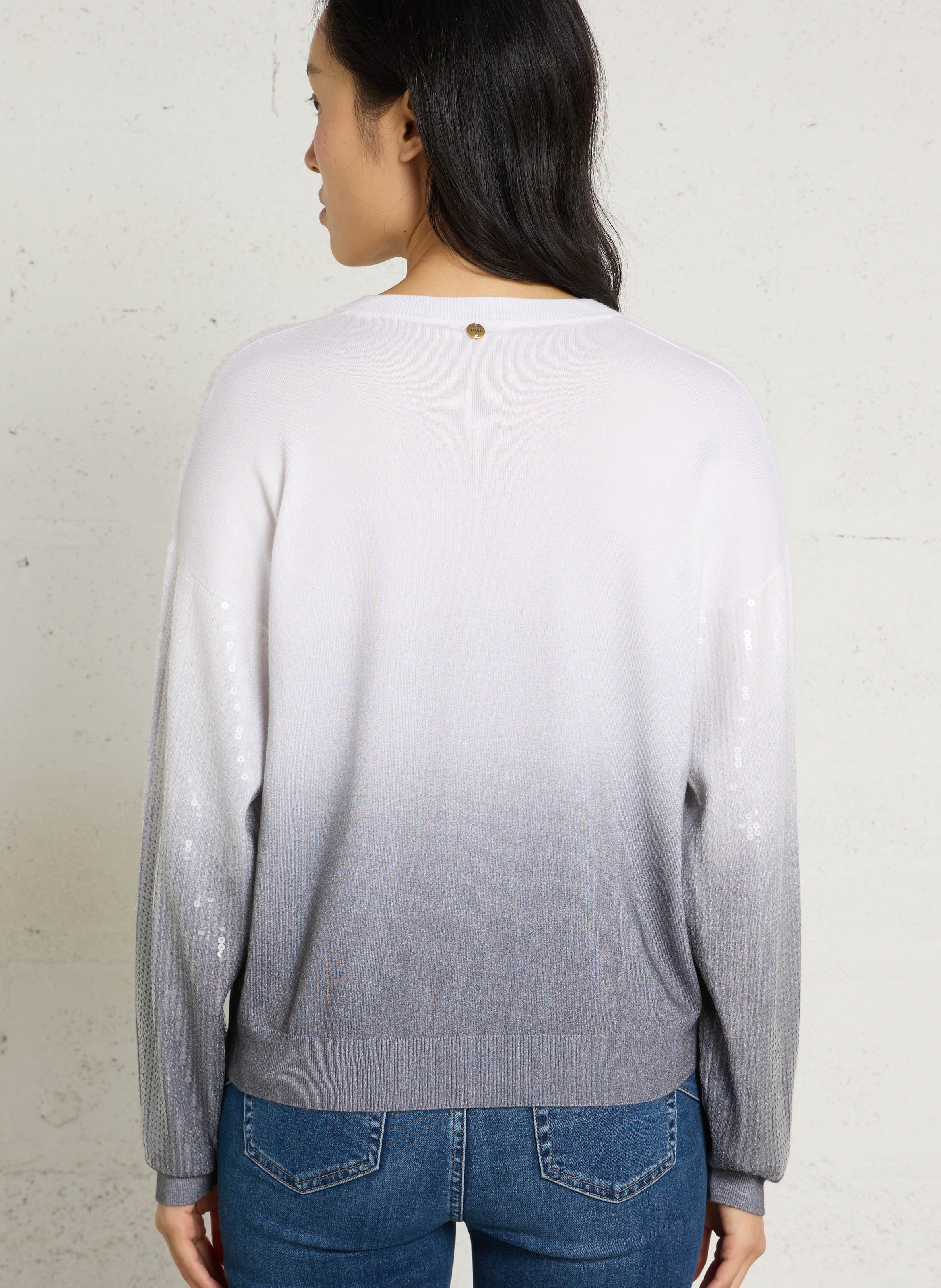 Oversized V-neck sequin sweater LIU JO Grey