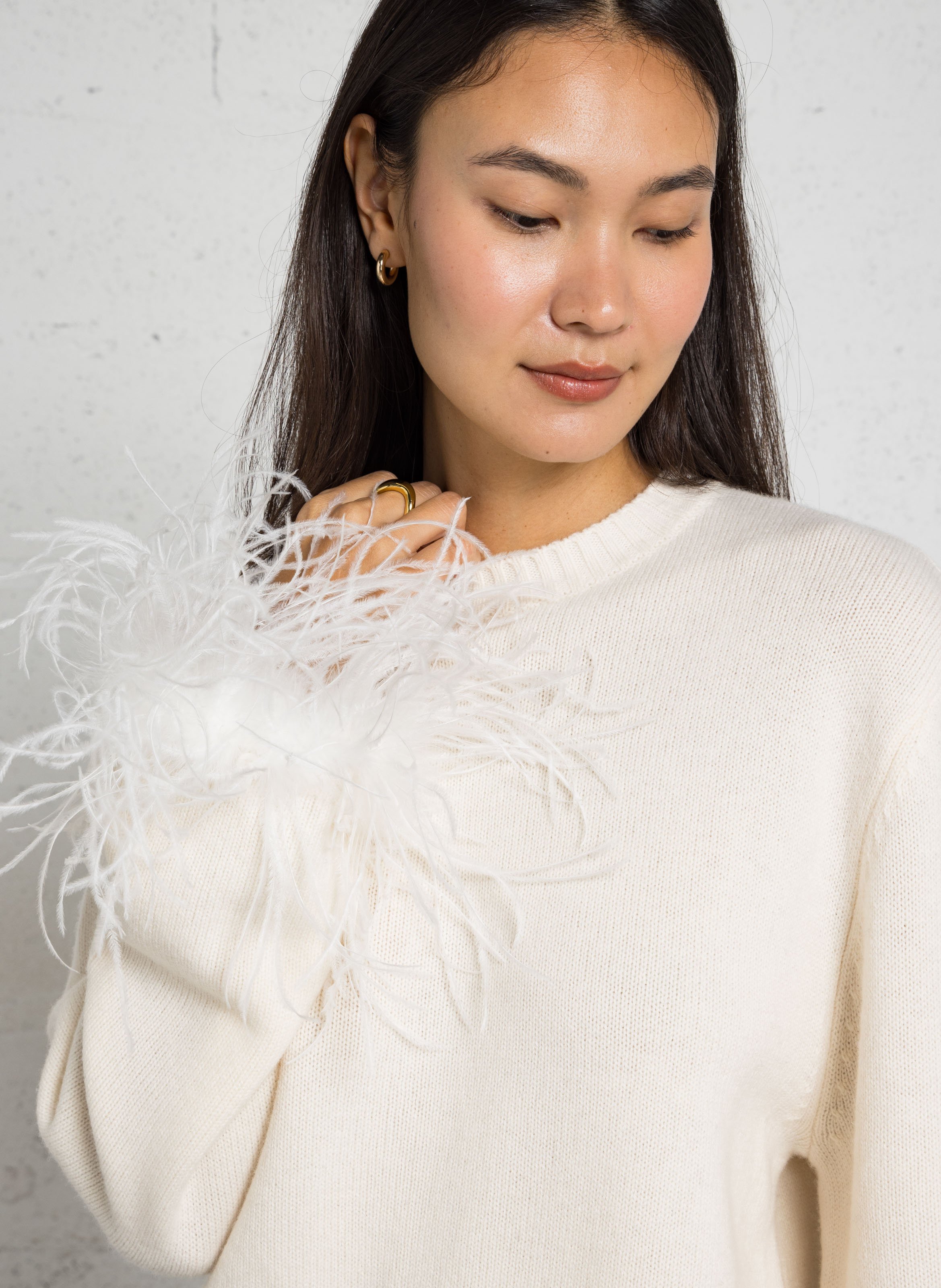 Oversized, wollen trui BERENICE Wit
