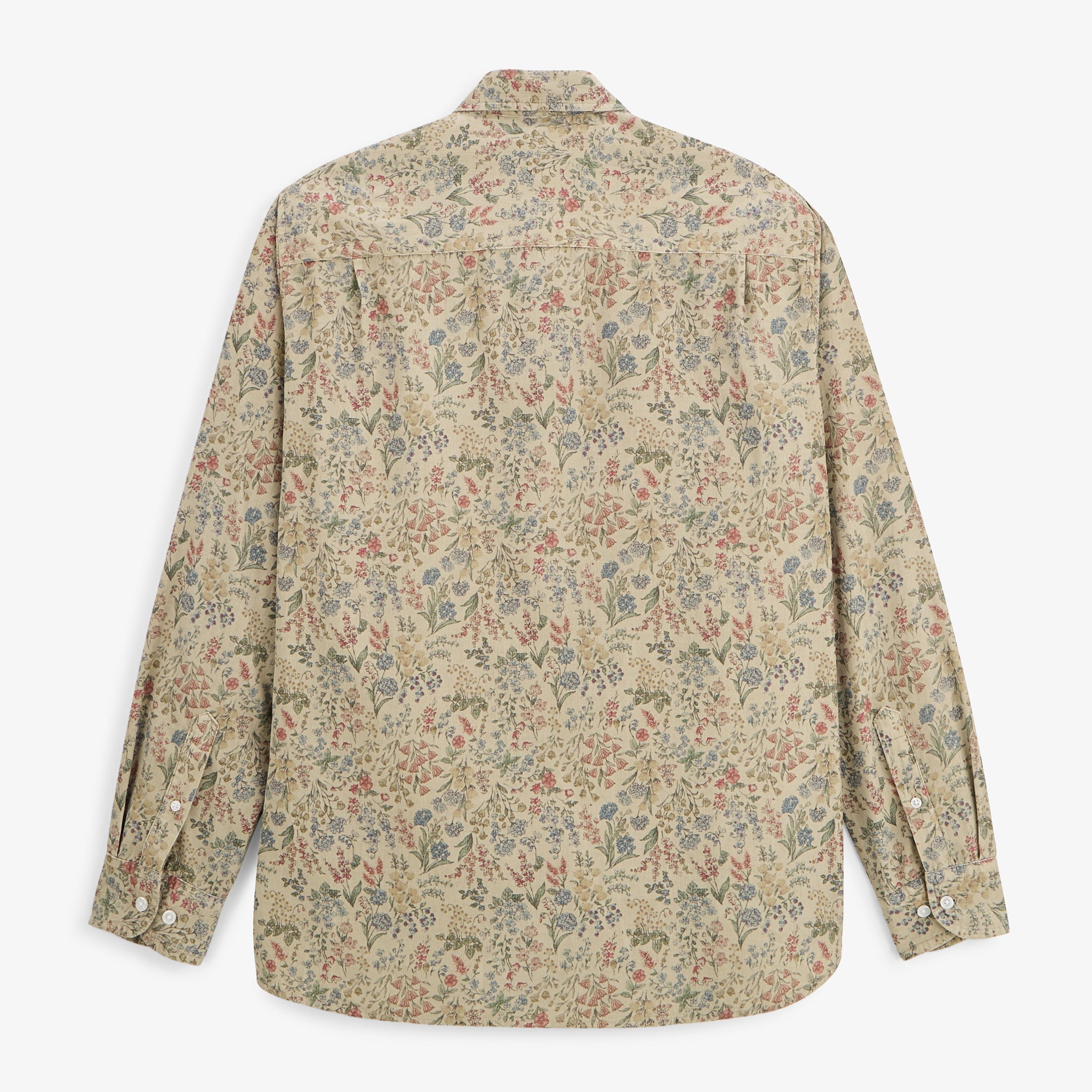 Long-sleeved floral print corduroy shirt SERGE BLANCO Beige