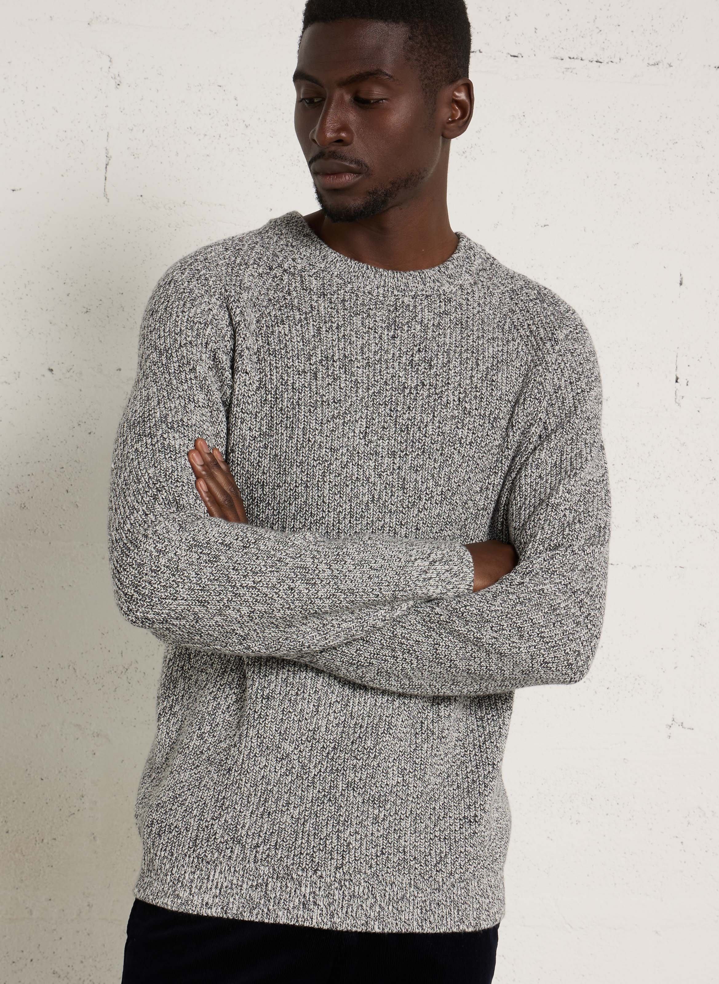 Gerade geschnittener Pullover aus Baumwoll-Mix IKKS Grau