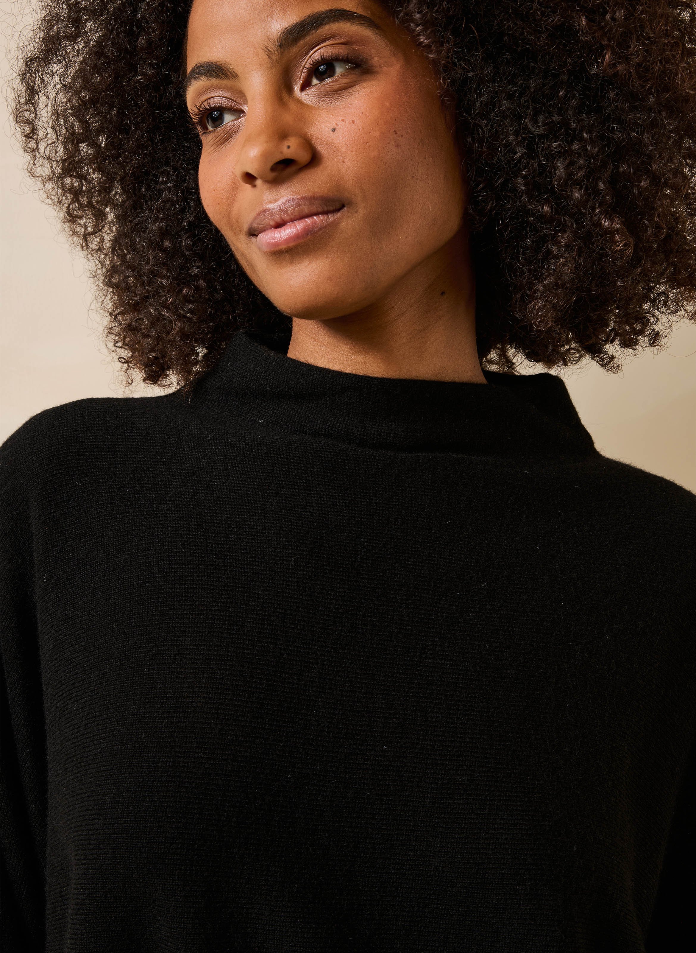 Fine-knit wool and cashmere sweater LA FEE MARABOUTEE Black