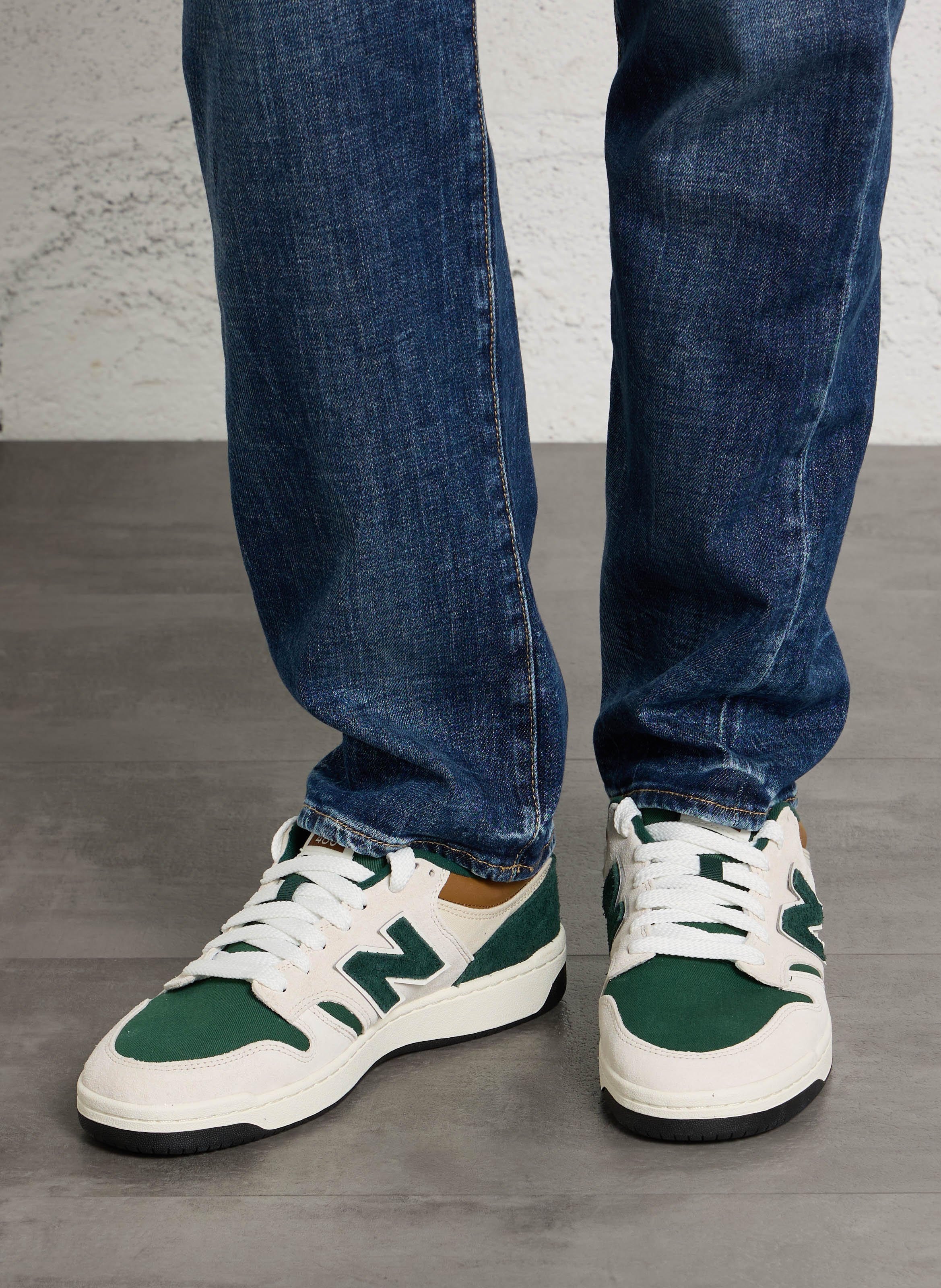 Baskets basses en cuir mélangé NEW BALANCE Blanc