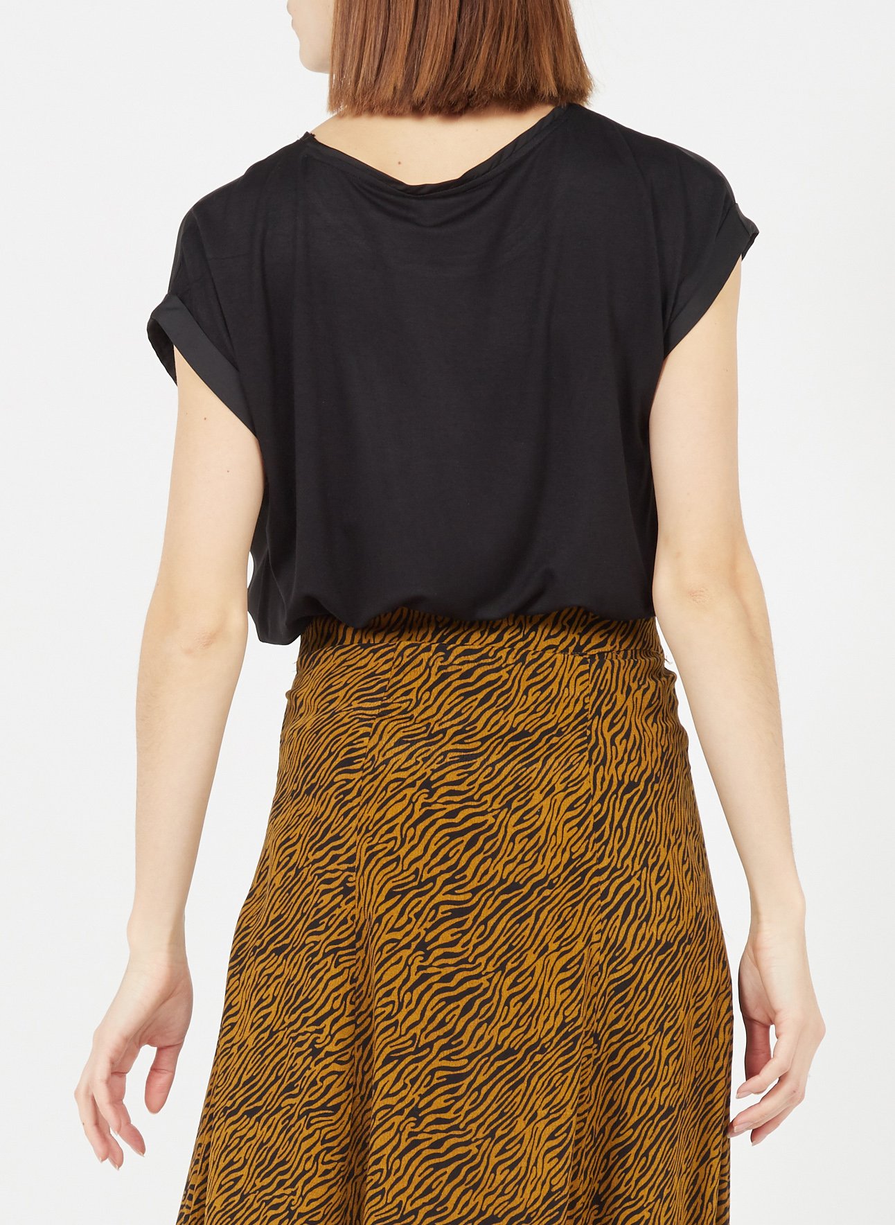 Fluid round-neck recycled polyester top VILA Black