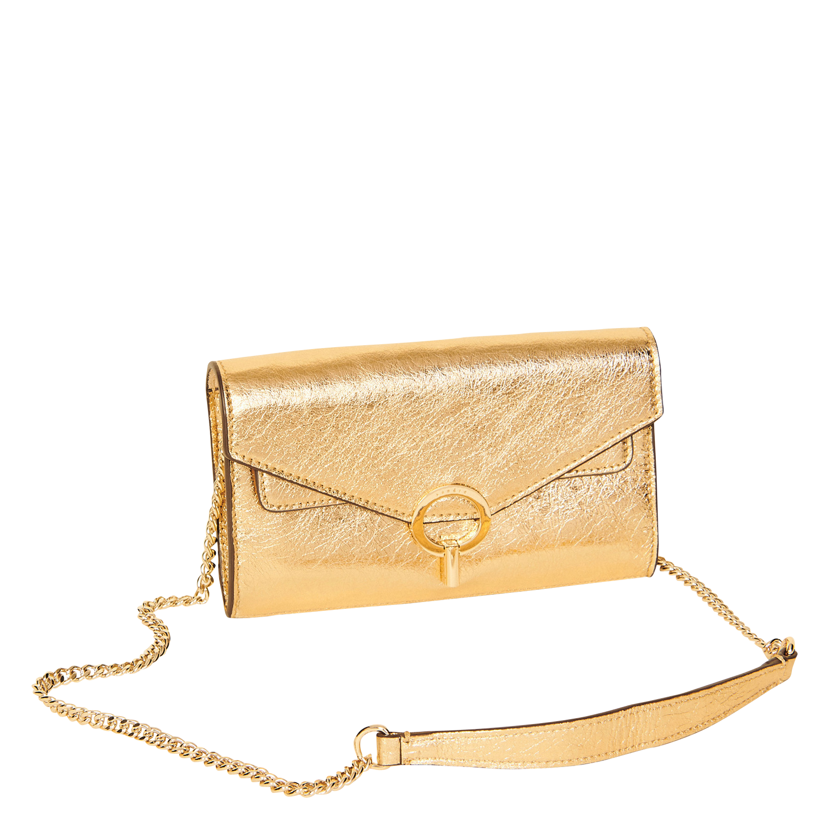 Pochette en cuir métallisé SANDRO Doré