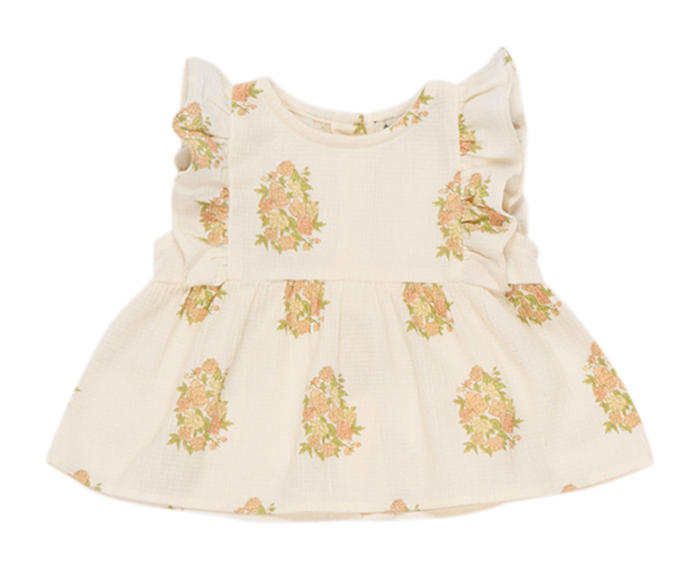 Ausgestellte Bluse aus Bio-Baumwoll-Mix mit Rundhalsausschnitt THE NEW SOCIETY Beige