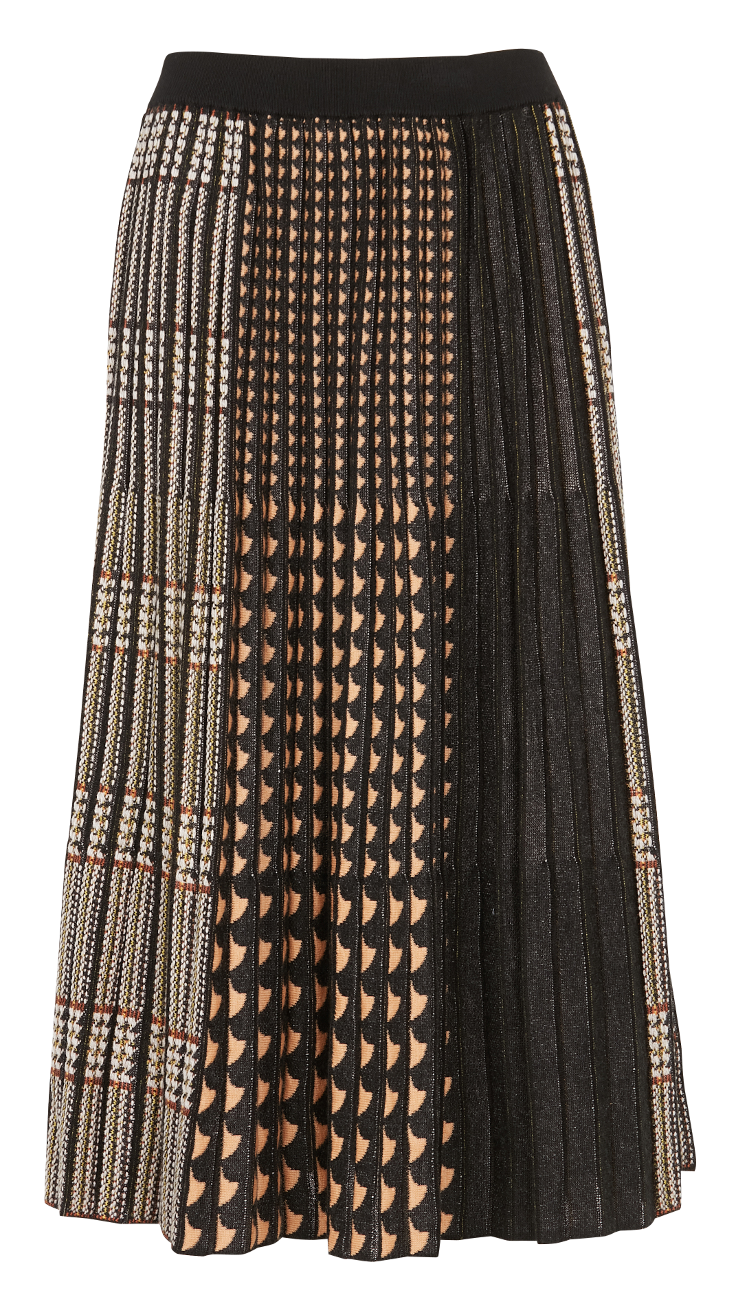 Jupe midi plissée jacquard MES DEMOISELLES Noir