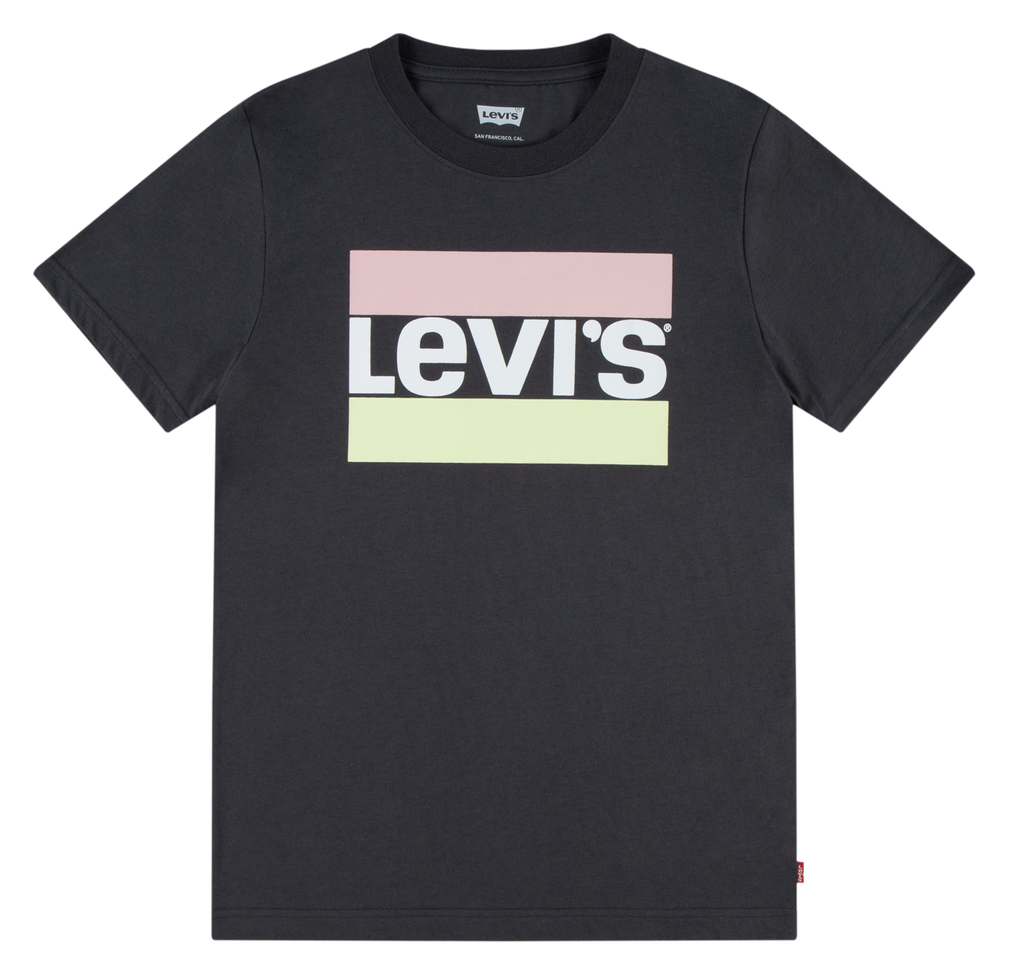 Straight-cut cotton-blend round-neck T-shirt LEVI'S KIDS Black