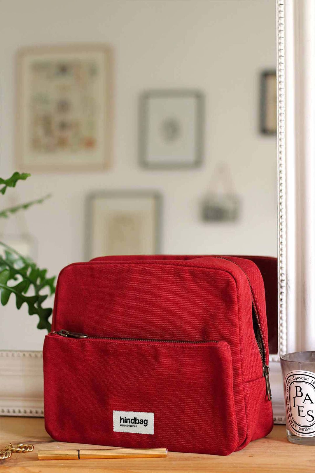 Cotton toiletry bag HINDBAG Red