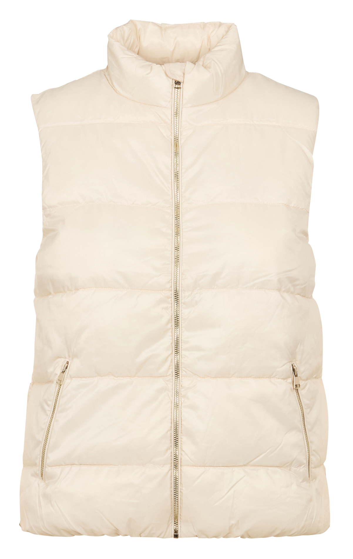 Quilted sleeveless high-neck puffer vest MAISON 123 White