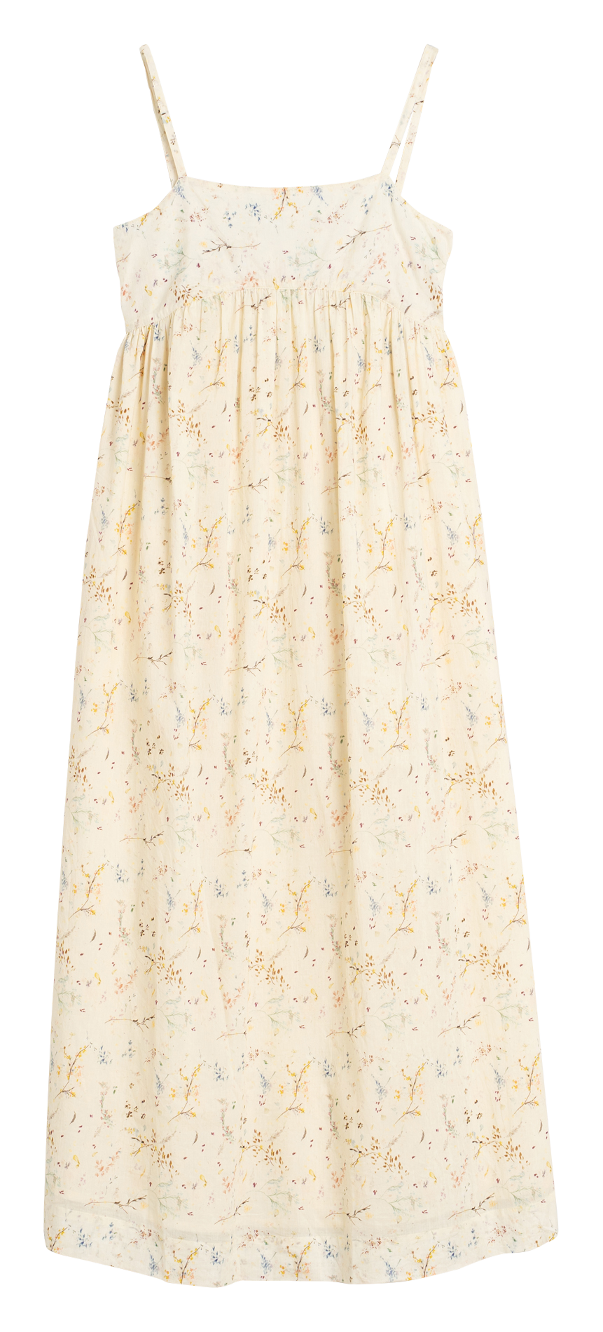 Loose-fitting long dress with classic printed collar INDI & COLD White