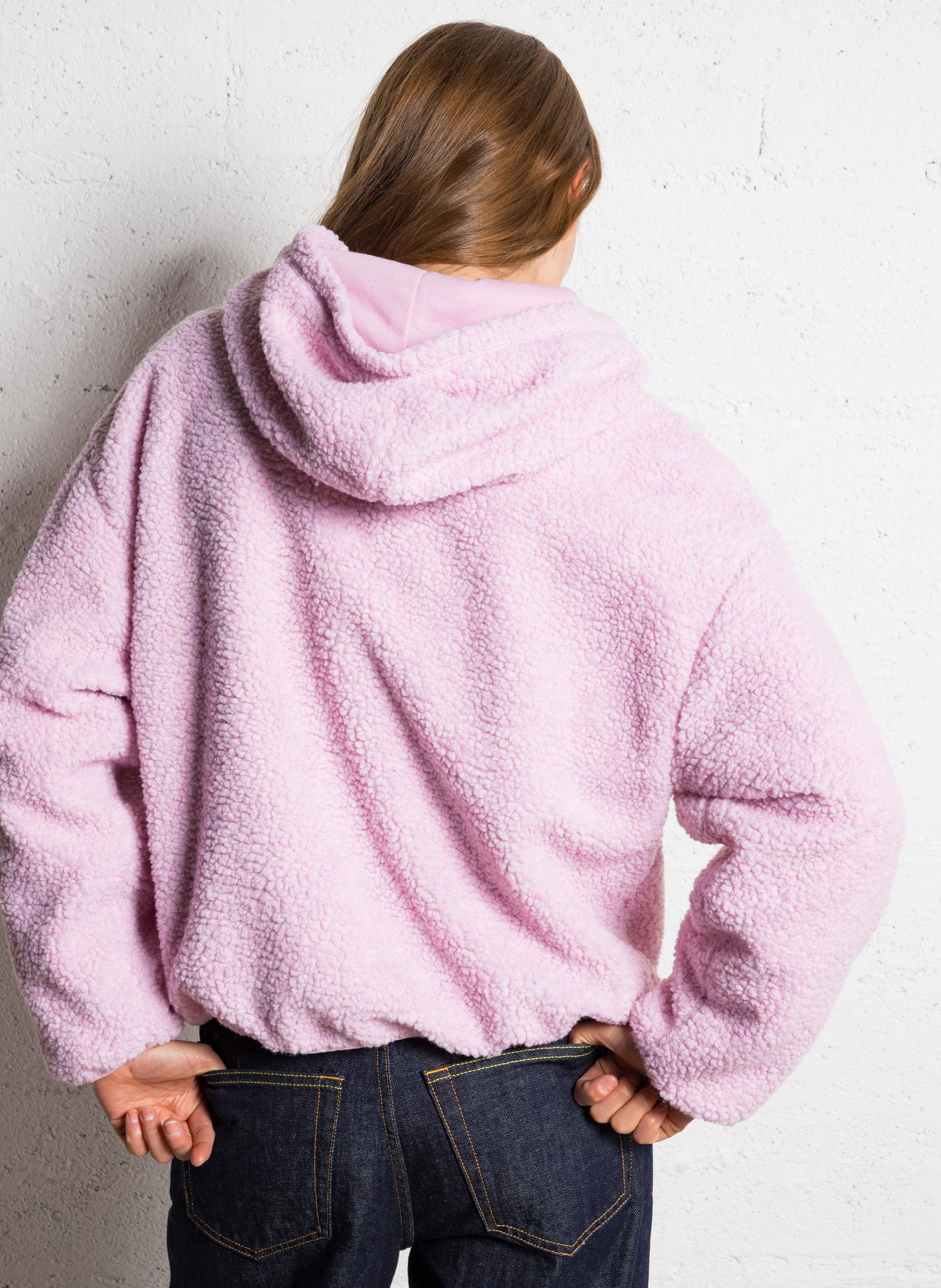 Weite Fleecejacke mit Kapuze AMERICAN VINTAGE Rosa