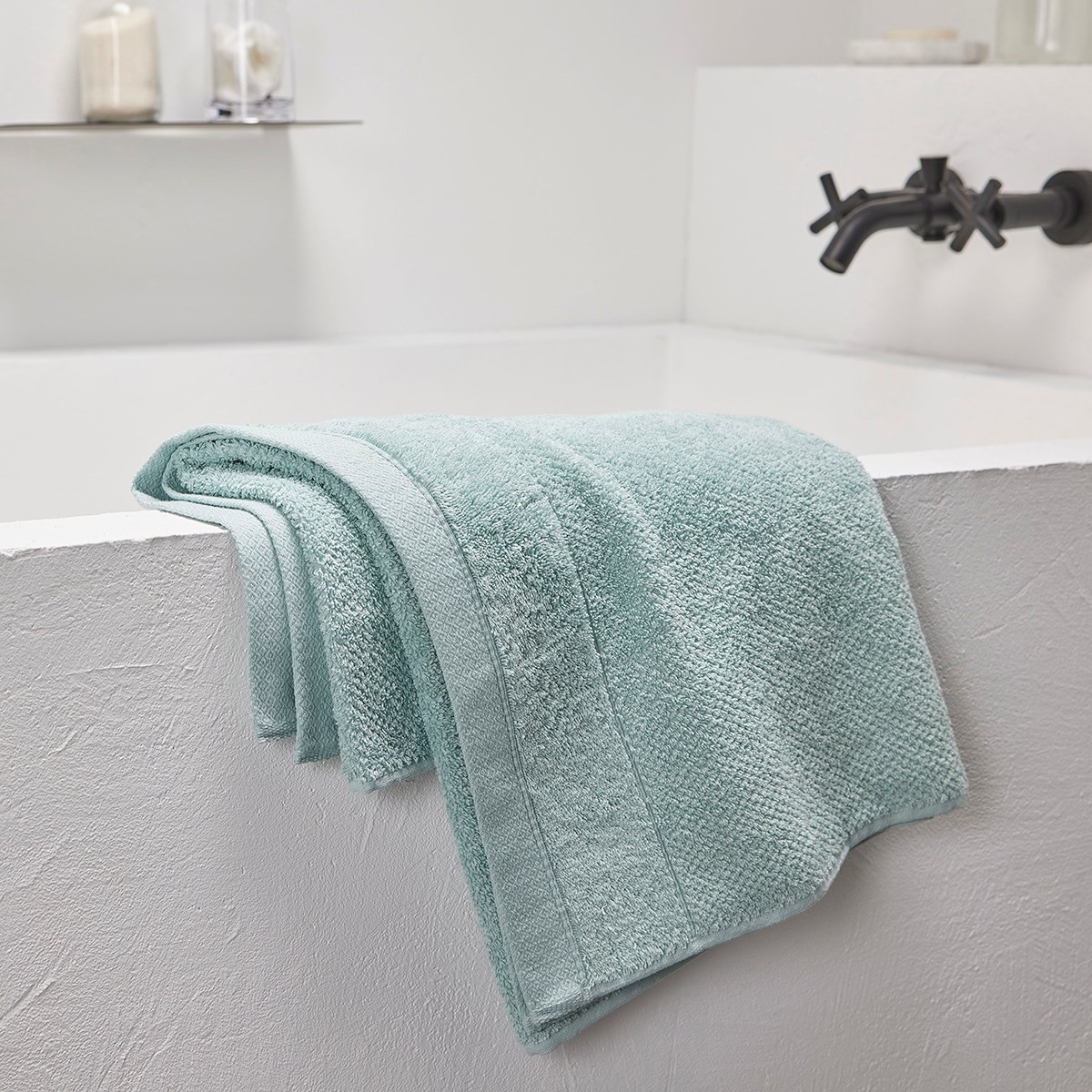 Solid color cotton bath towel TODAY LINGE DE MAISON Green