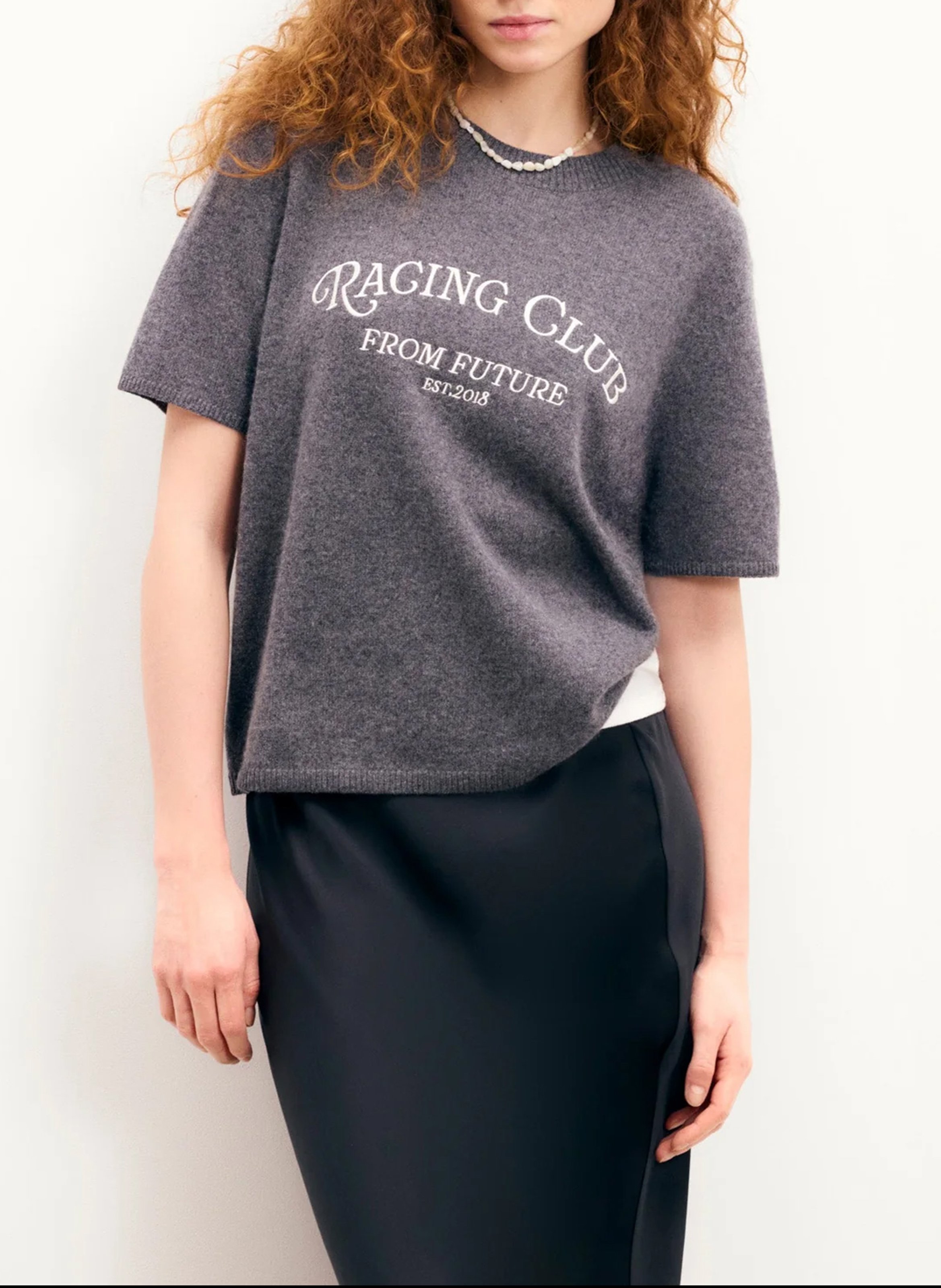 Trui van kasjmier met korte mouwen FROM FUTURE Grijs