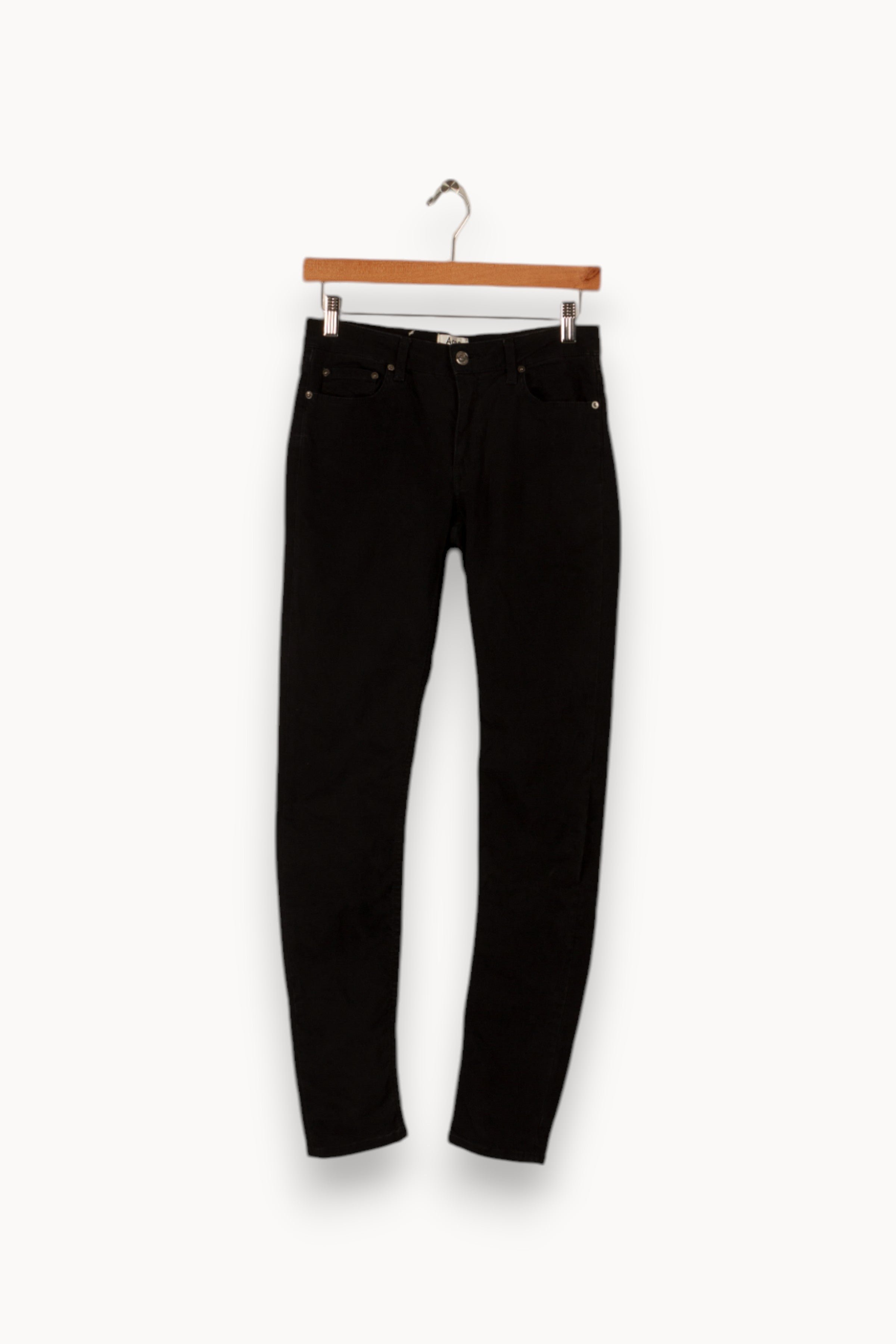 Cropped slim jeans with studs ACNE STUDIOS - Seconde Main Black