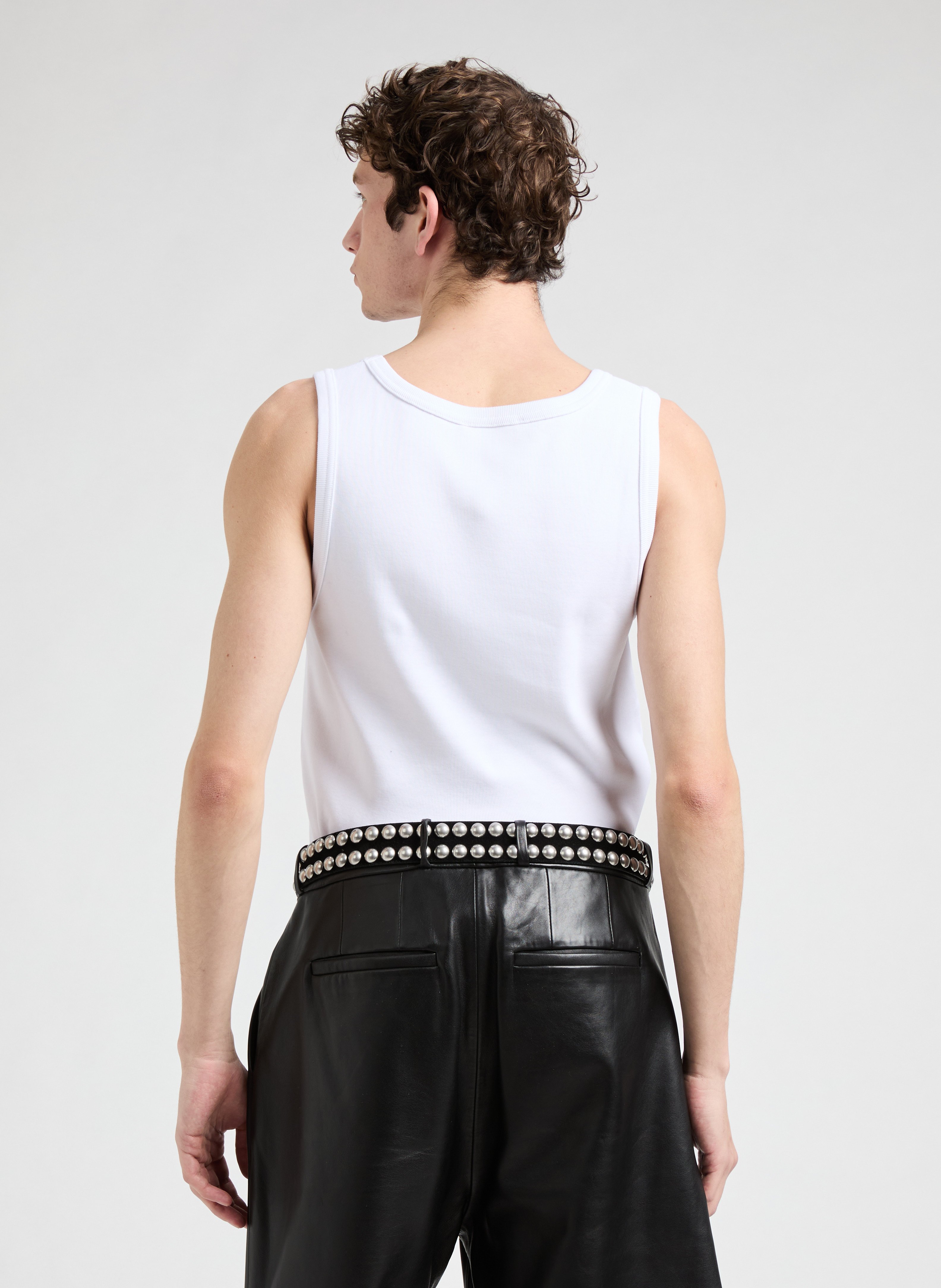 Geripptes Tanktop aus Baumwolle SAISON 1865 Weiss