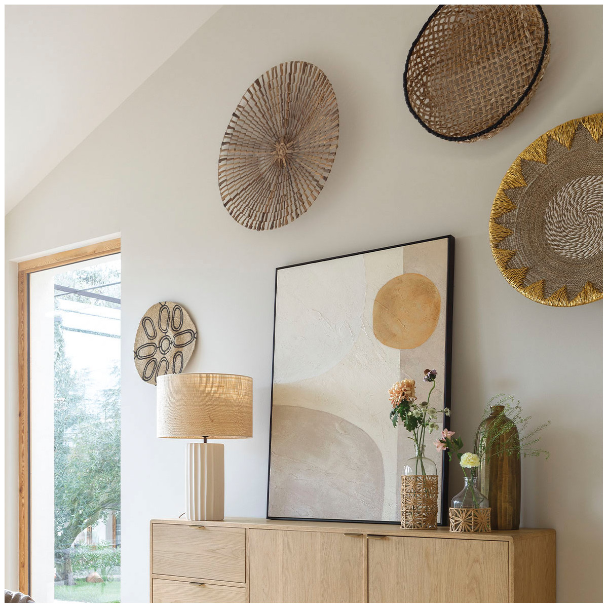 Décoration murale jonc de mer BLANC D'IVOIRE Beige