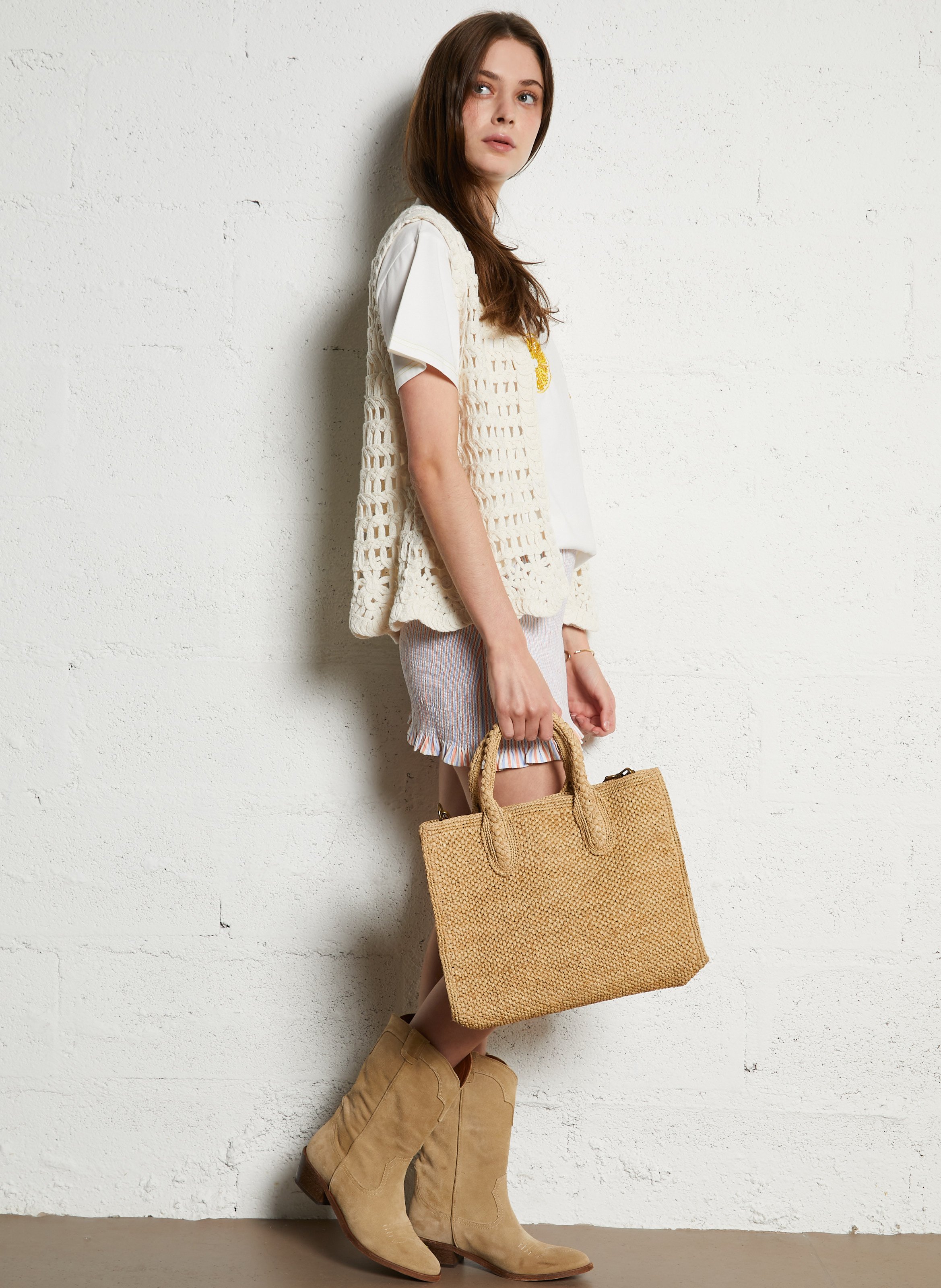 Sac en raphia IBELIV Beige