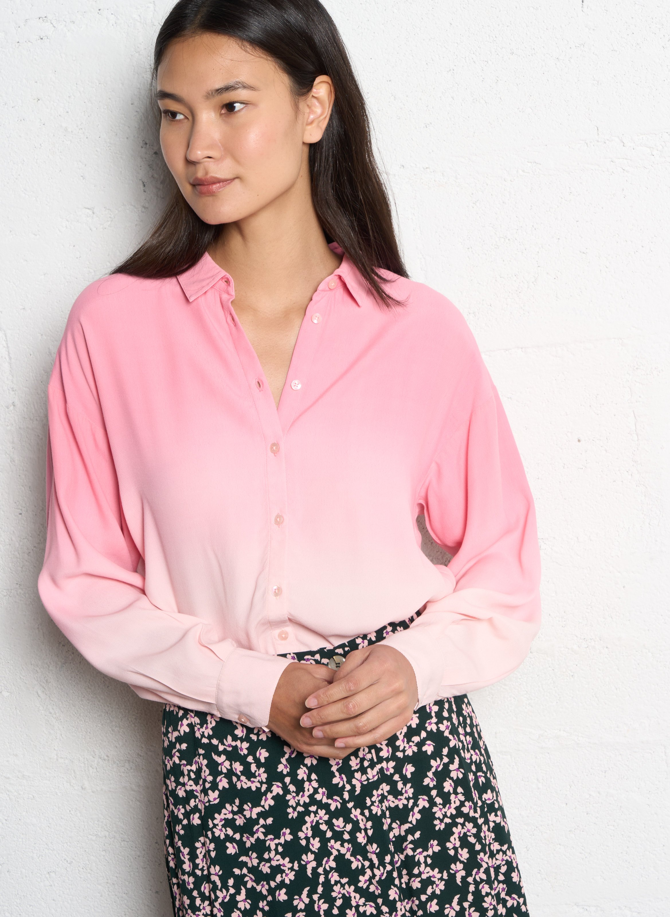 Chemise droite fluide dégradée  ONE STEP Rose
