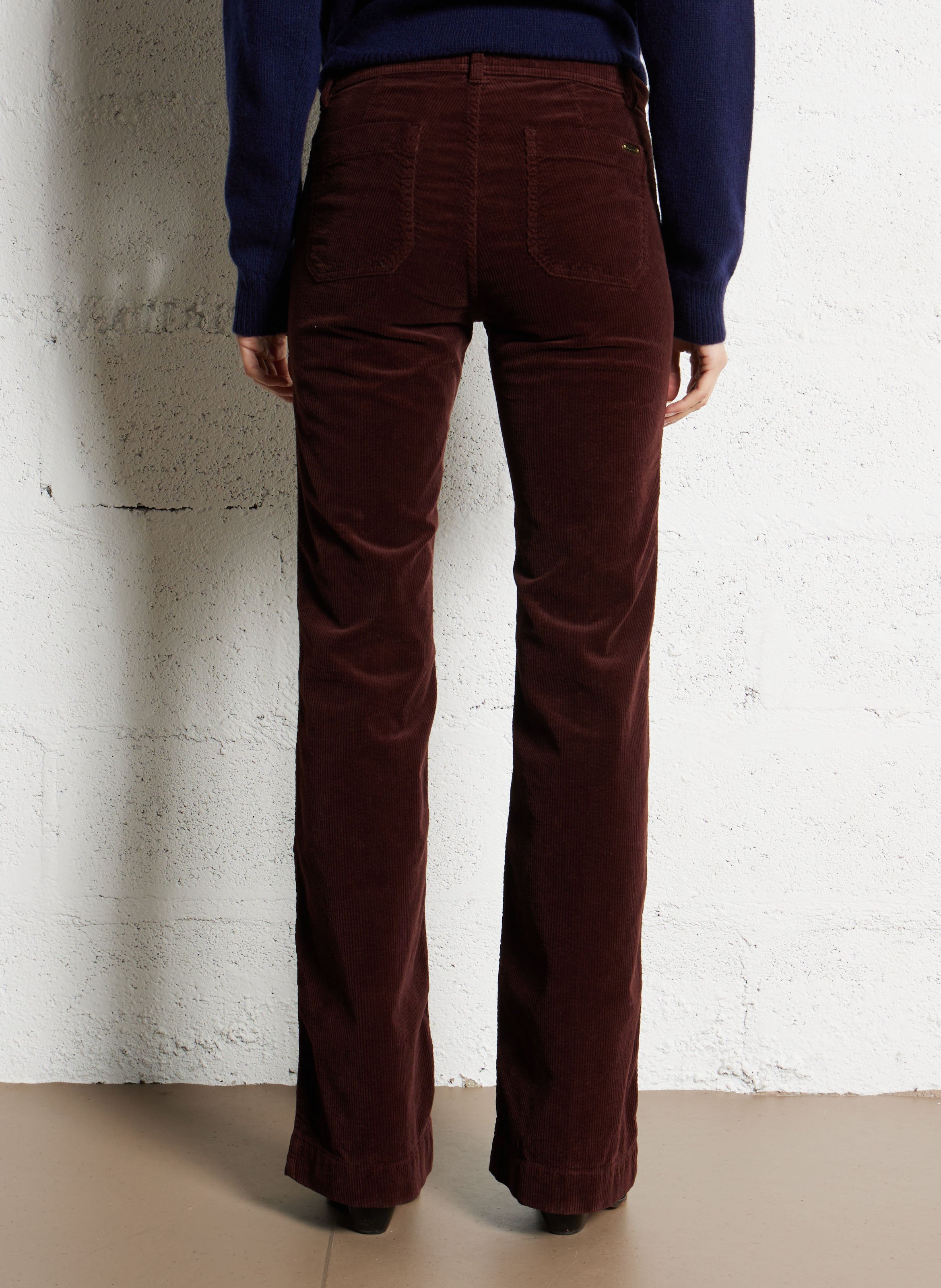 Broek van katoenmix met olifantenpijpen ACQUAVERDE Bruin