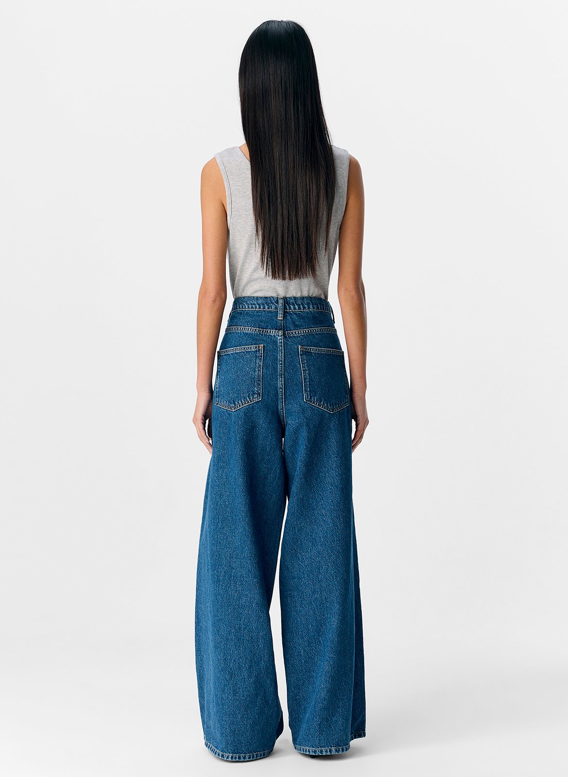 High-rise wide-leg jeans OBJECT Blue
