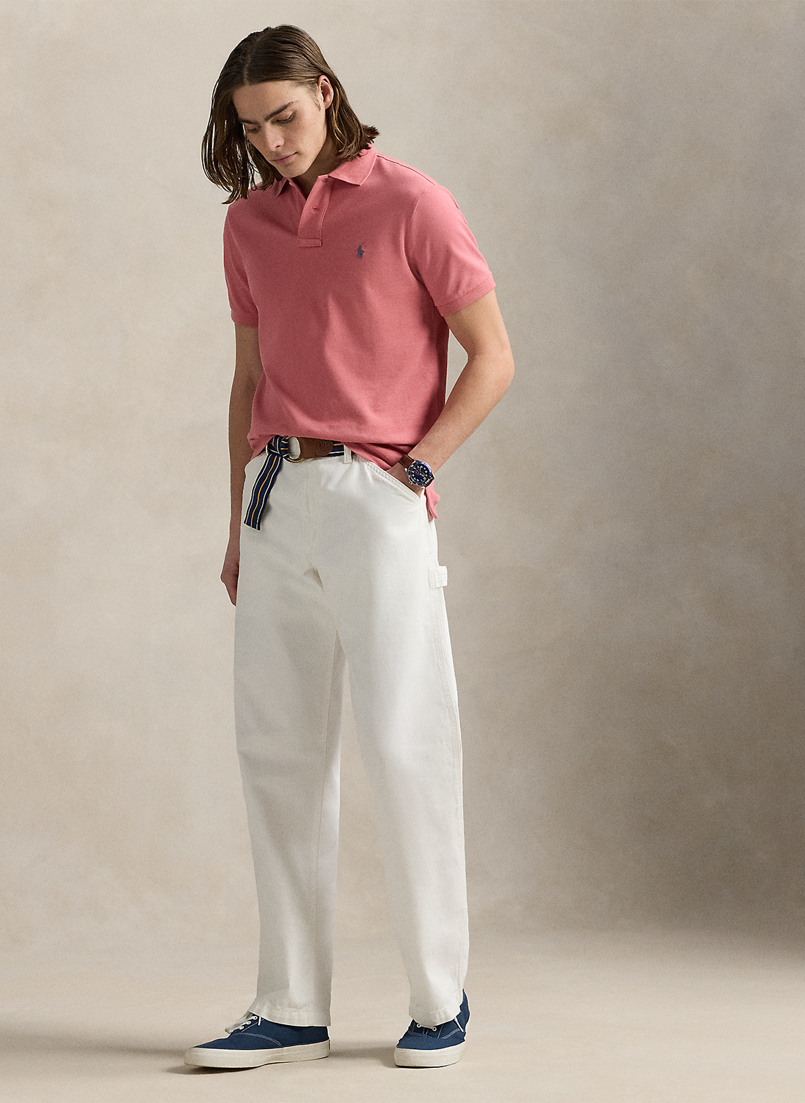 Baumwoll-Poloshirt - tailliert, kurzärmlig POLO RALPH LAUREN Rot