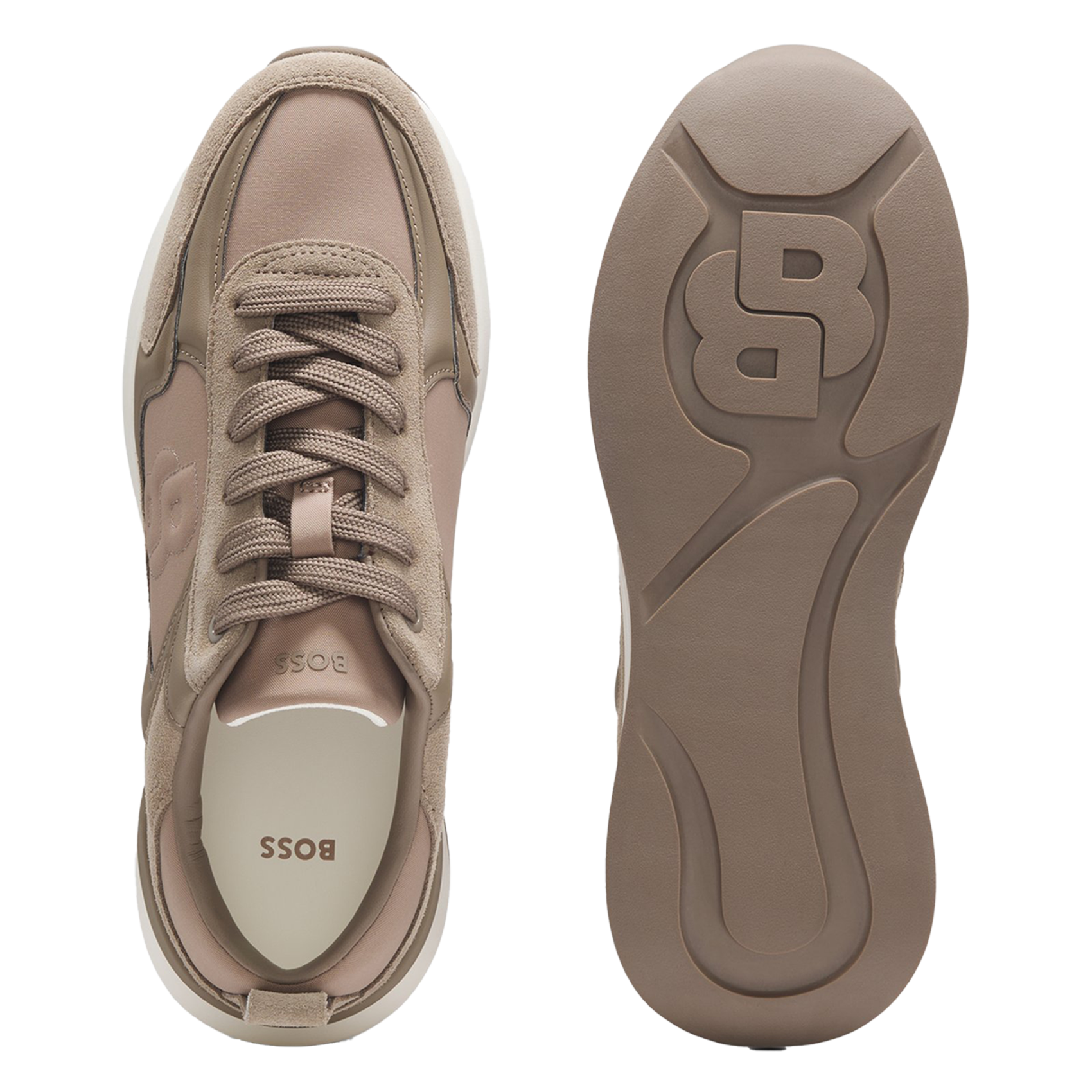 Baskets basses en cuir BOSS Marron