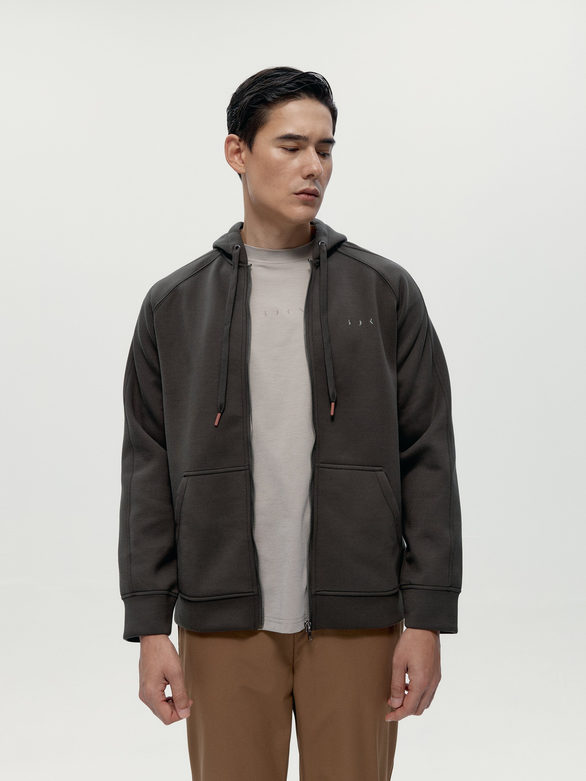 Comfortable sports hoodie with hood BORN LIVING YOGA Brown