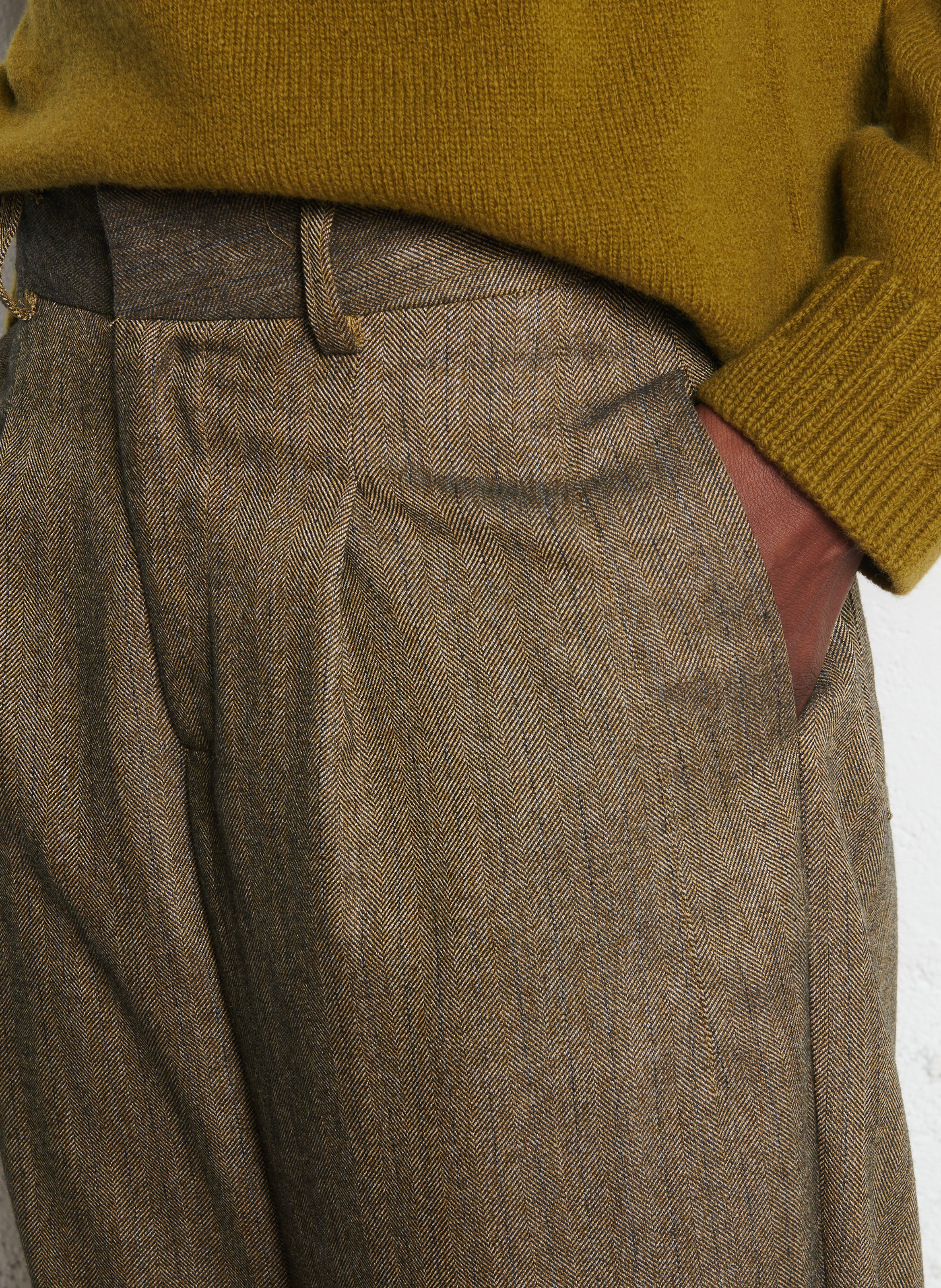 Pantalon large taille haute SEE U SOON Beige