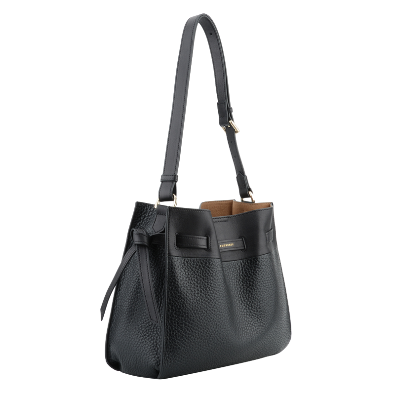 Shoulder bag - cowhide leather POURCHET Black