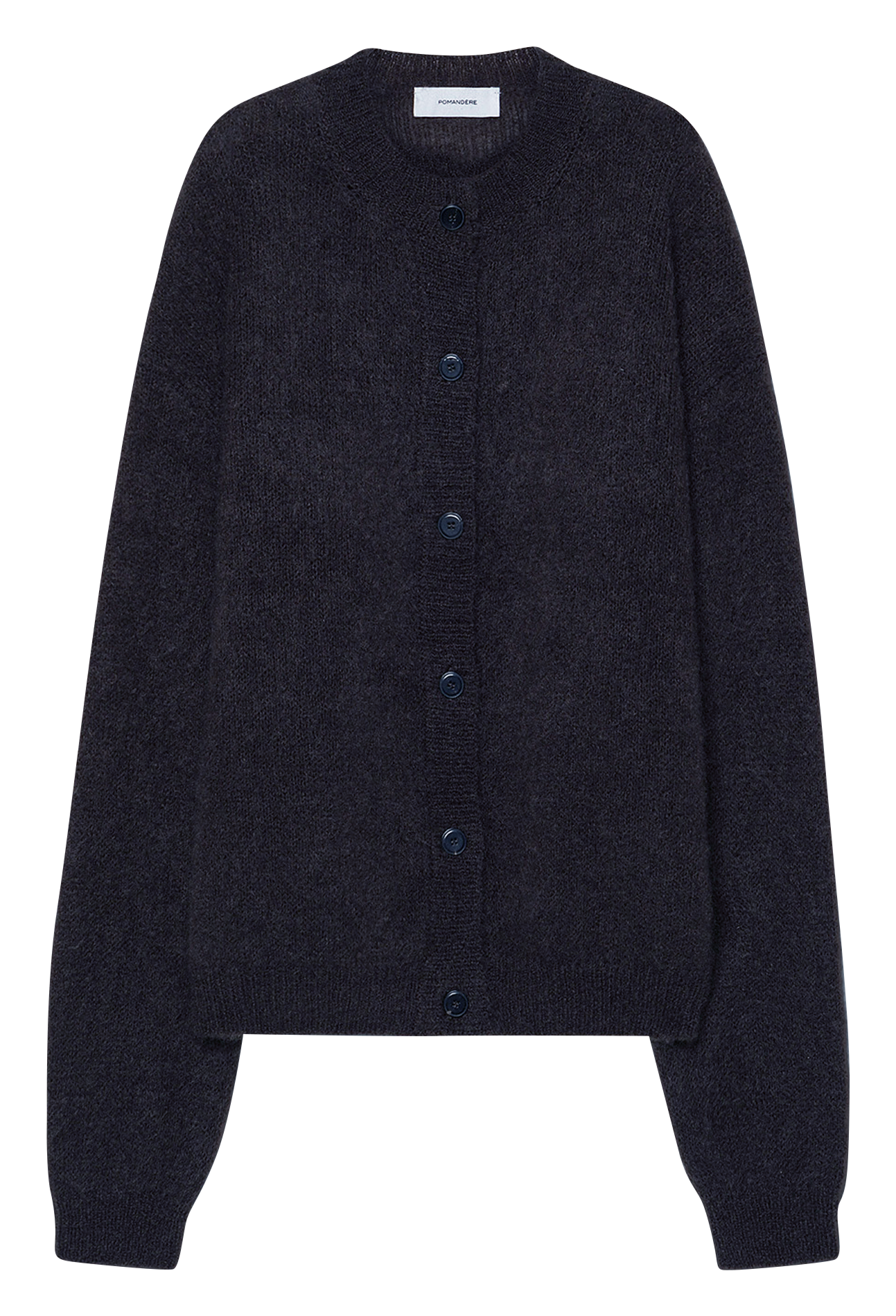 Cardigan boutonné en laine mélangée POMANDERE Bleu