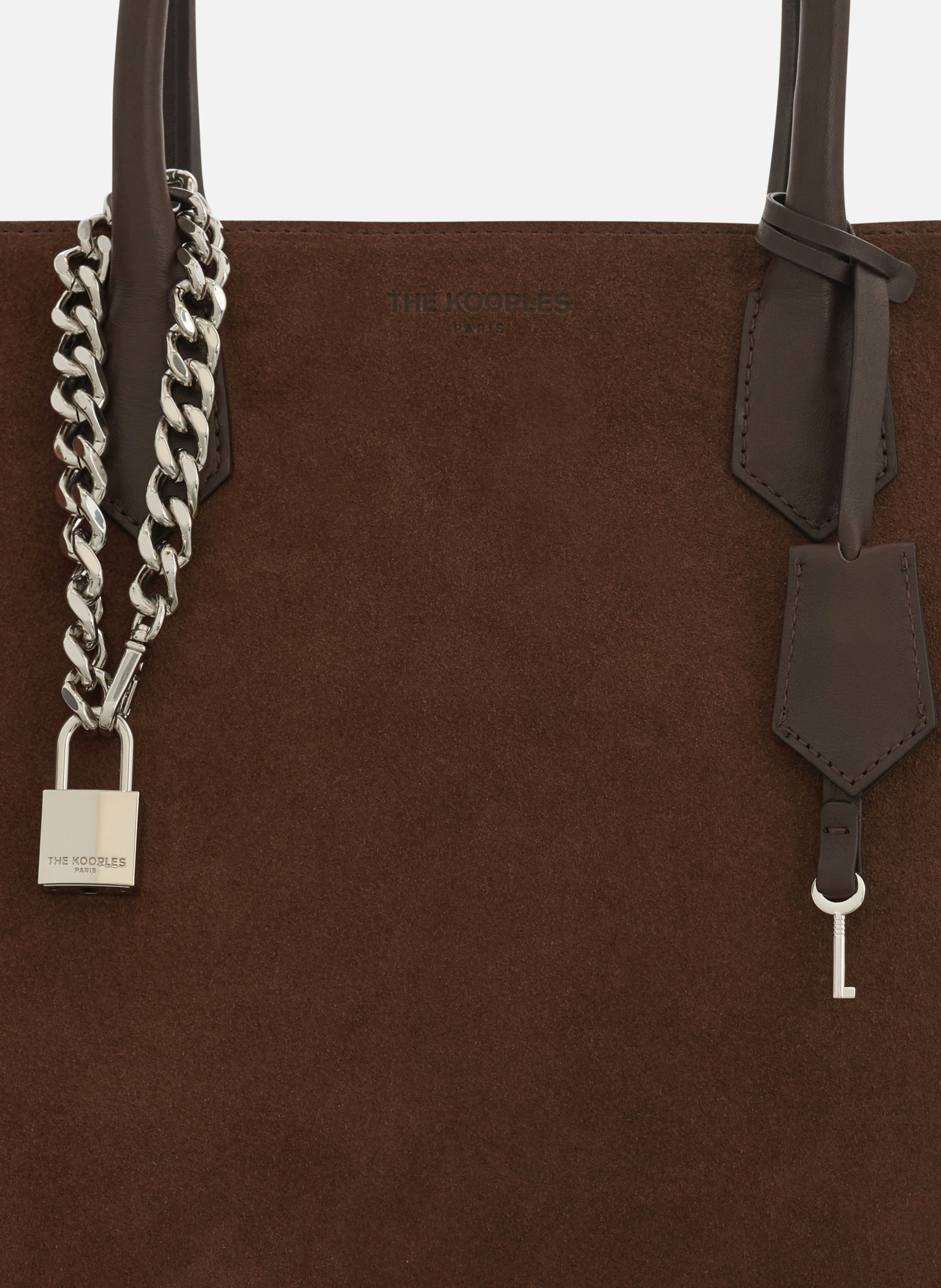 Ming L suede tote bag THE KOOPLES Brown