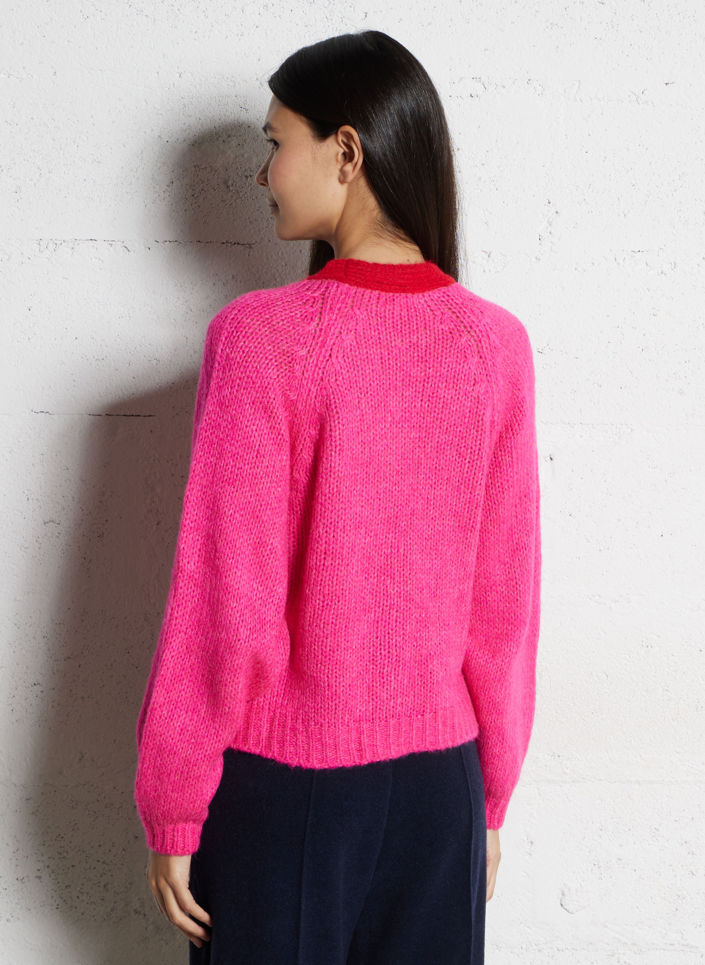 Gilet oversize col V DR BLOOM Rose