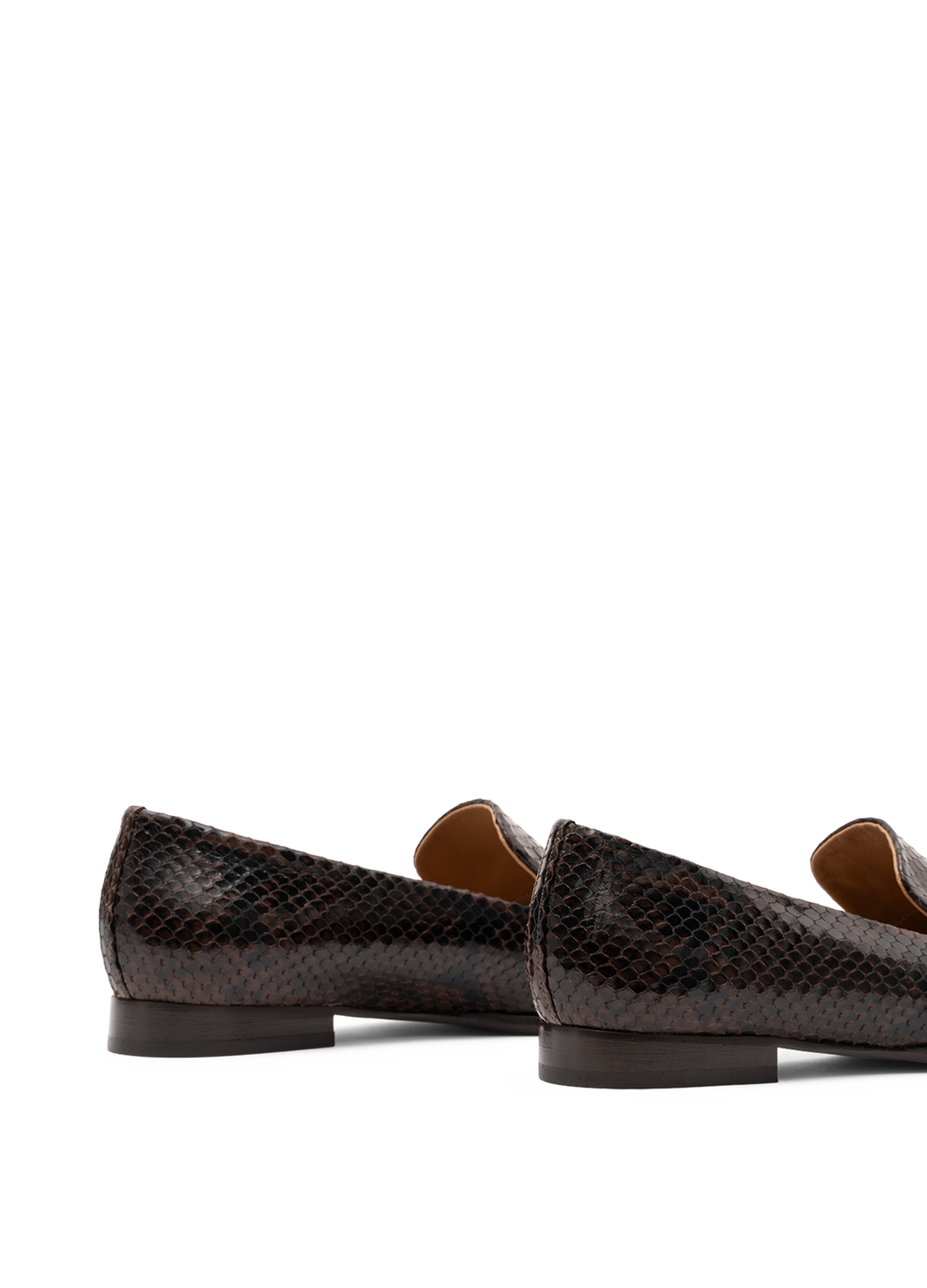 Snakeskin print leather loafers PARALLELE PARIS Brown