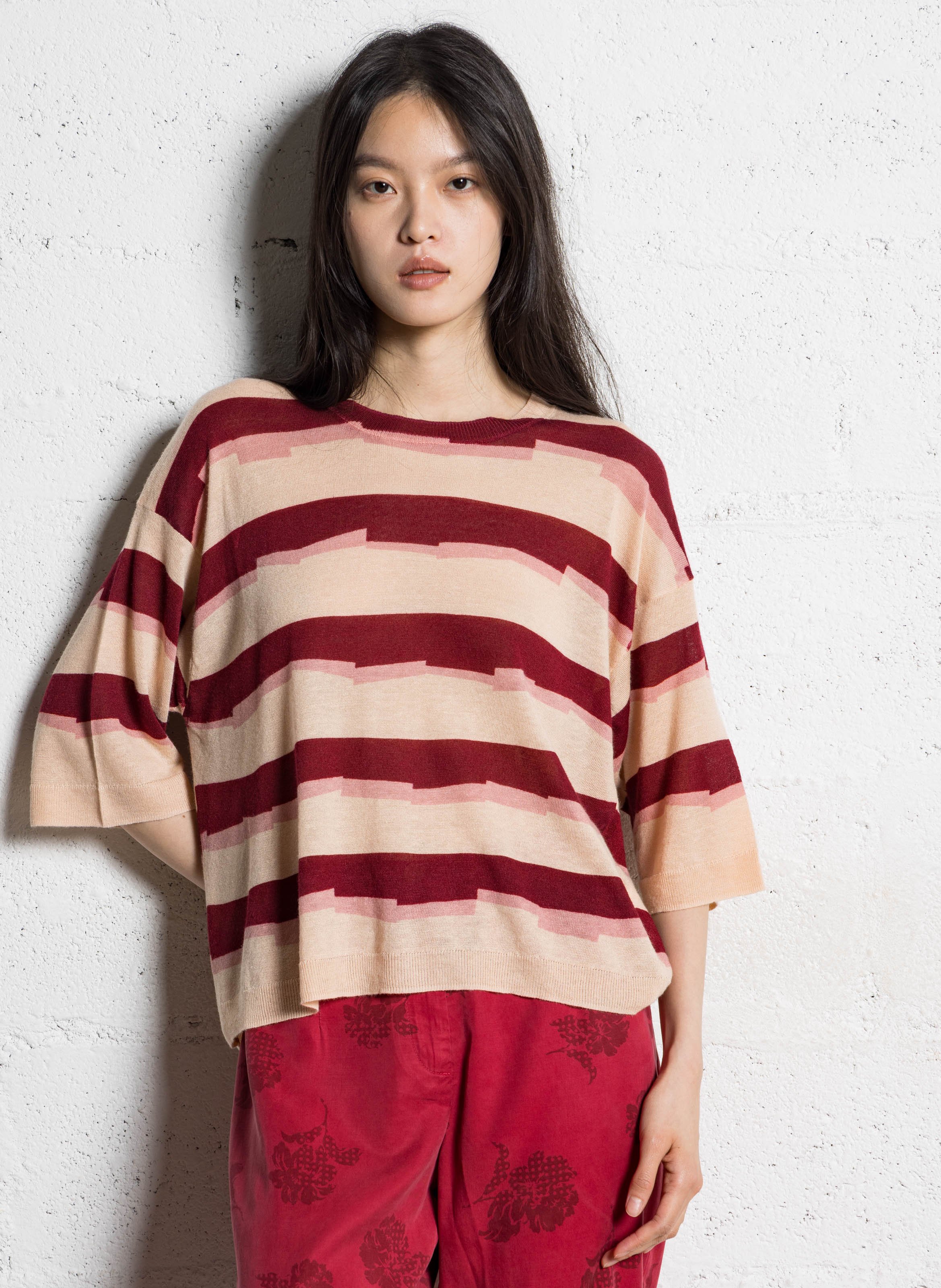 Pull droit col rond en maille NICE THINGS Rouge