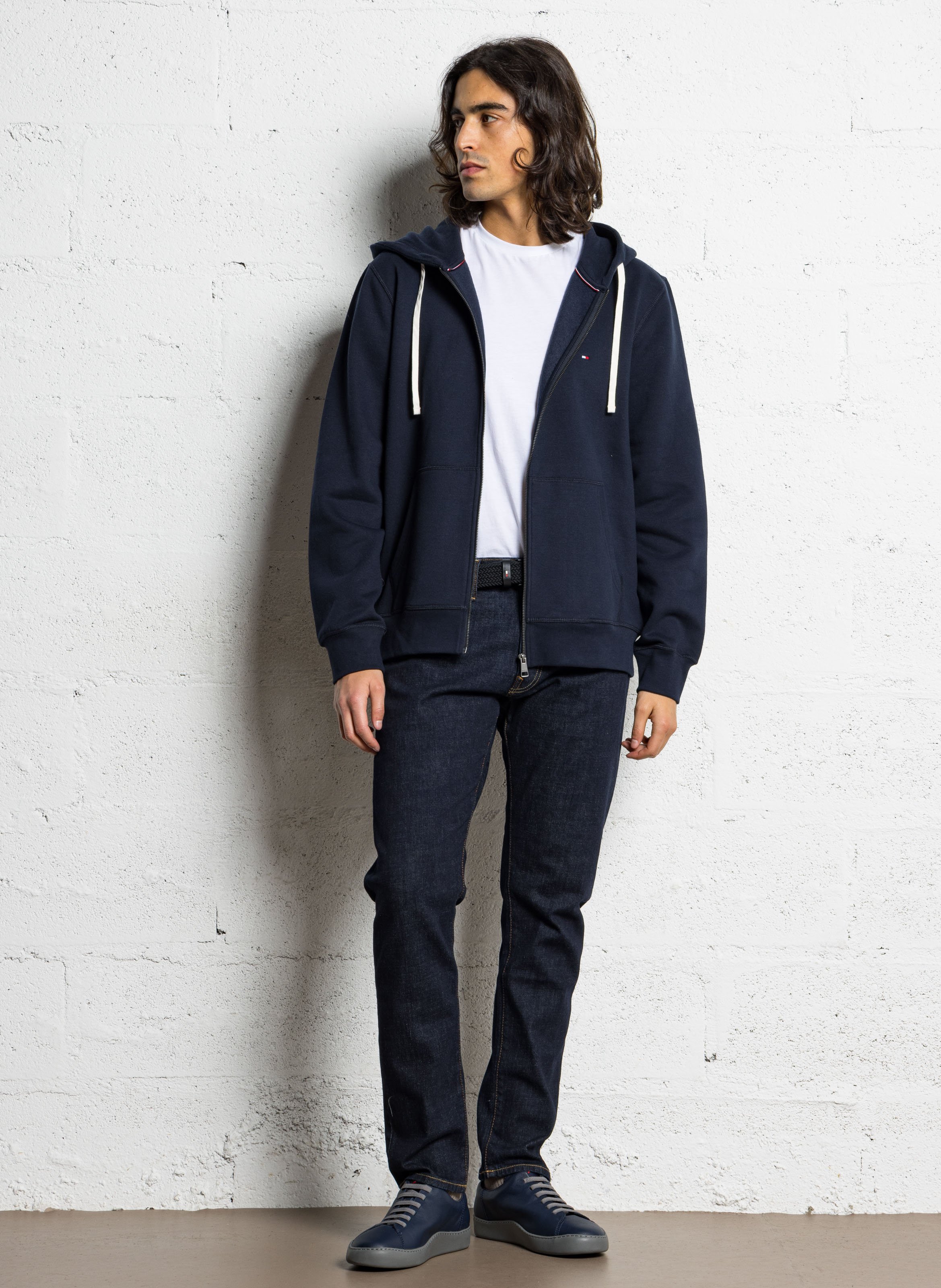 Cotton-mix round-neck sweatshirt TOMMY HILFIGER Blue