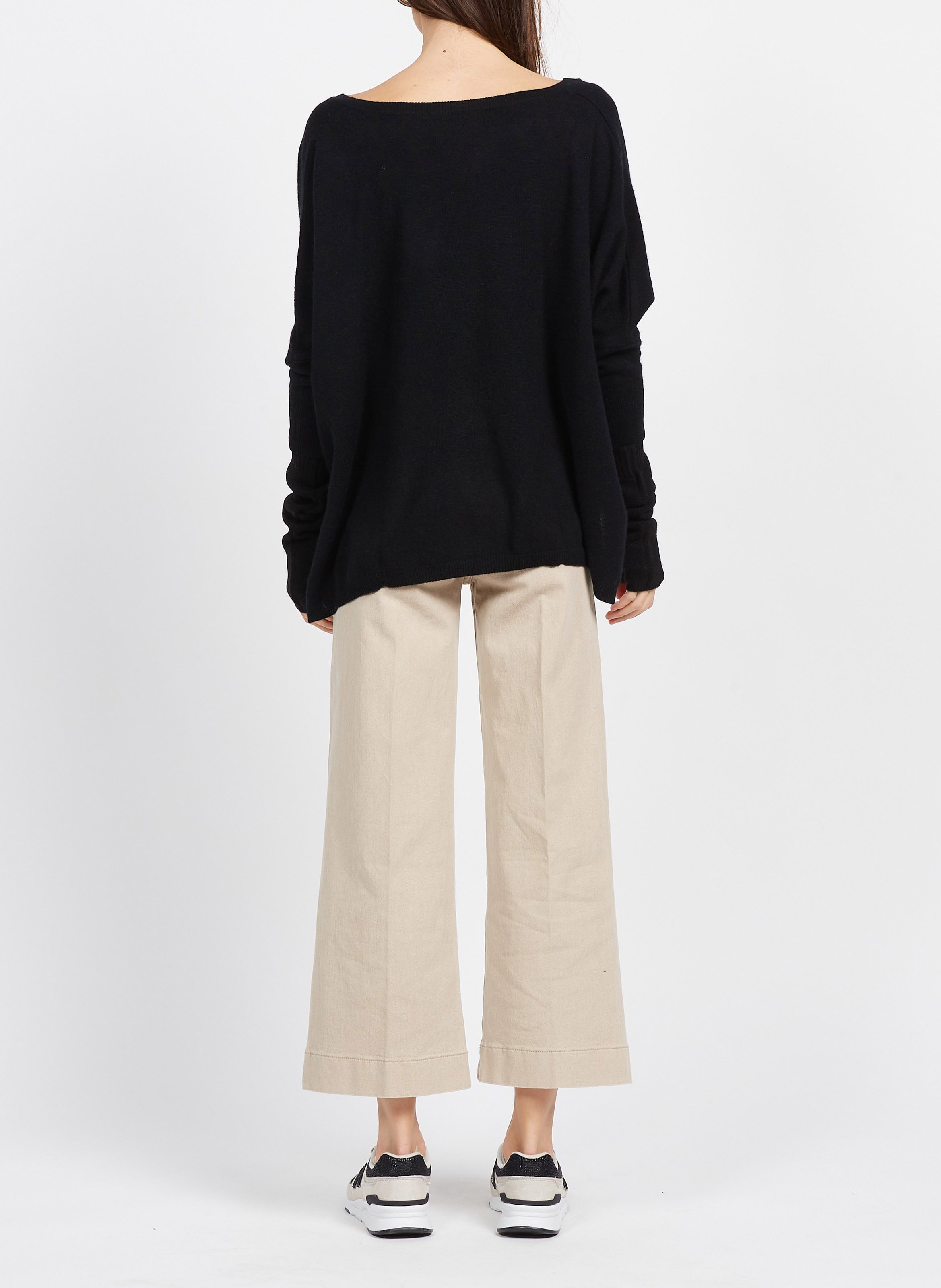 Pull col V oversize en cachemire KUJTEN Noir