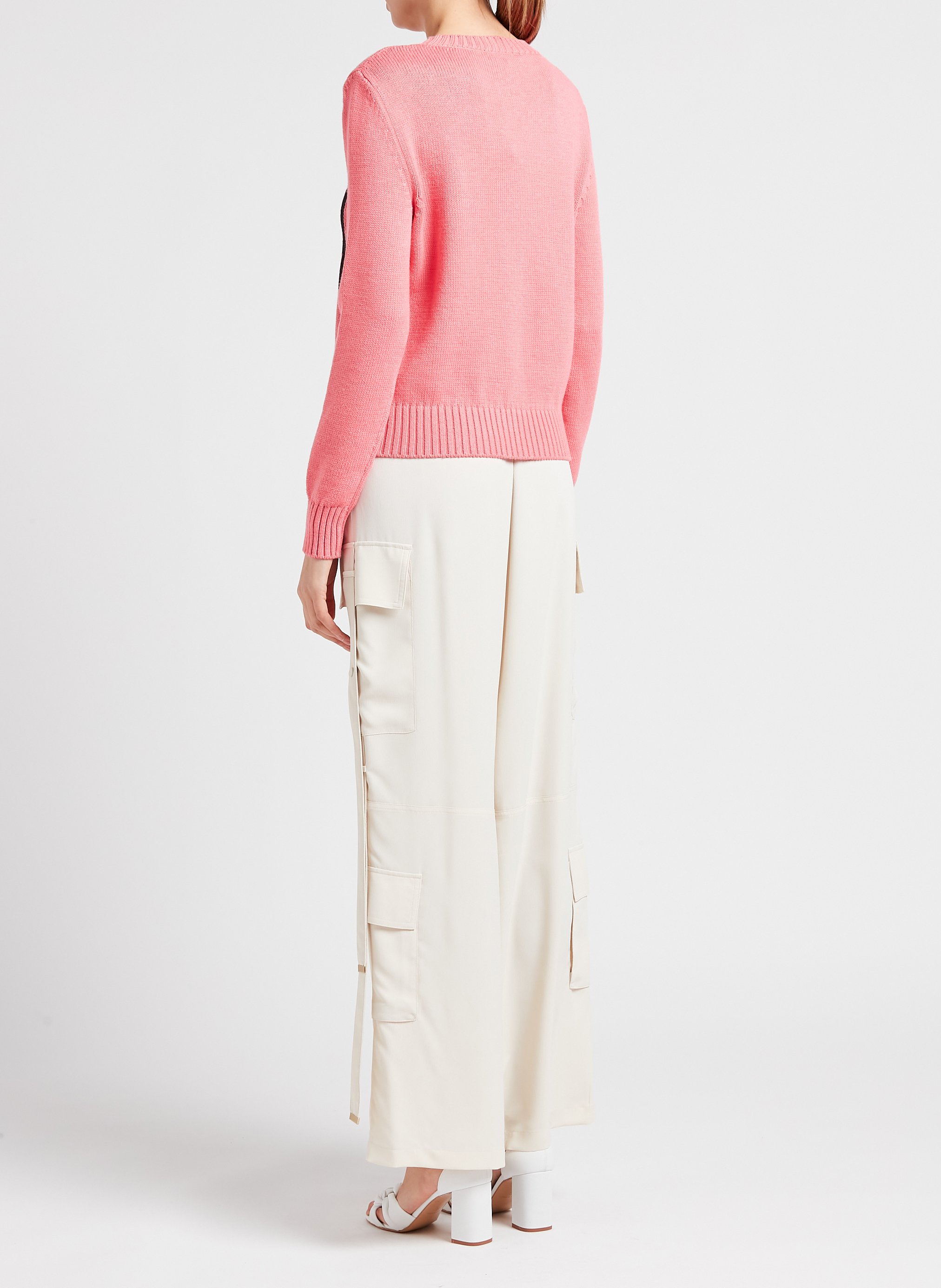 Jacquard-Rundhalspullover aus Strick-Mix MAX&Co. Rosa