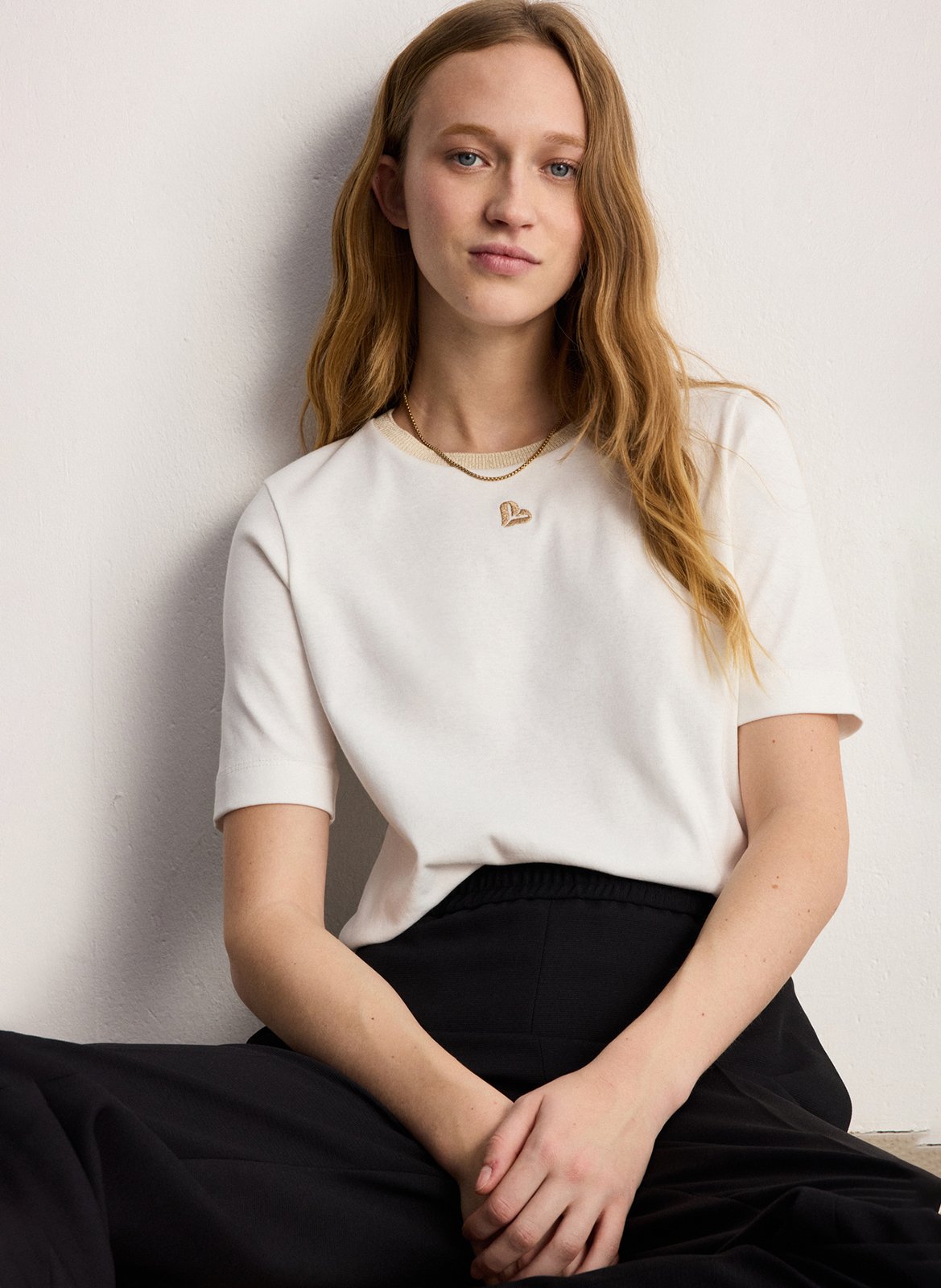 Baumwoll-Pullover mit Rundhalsausschnitt PABLO Weiss