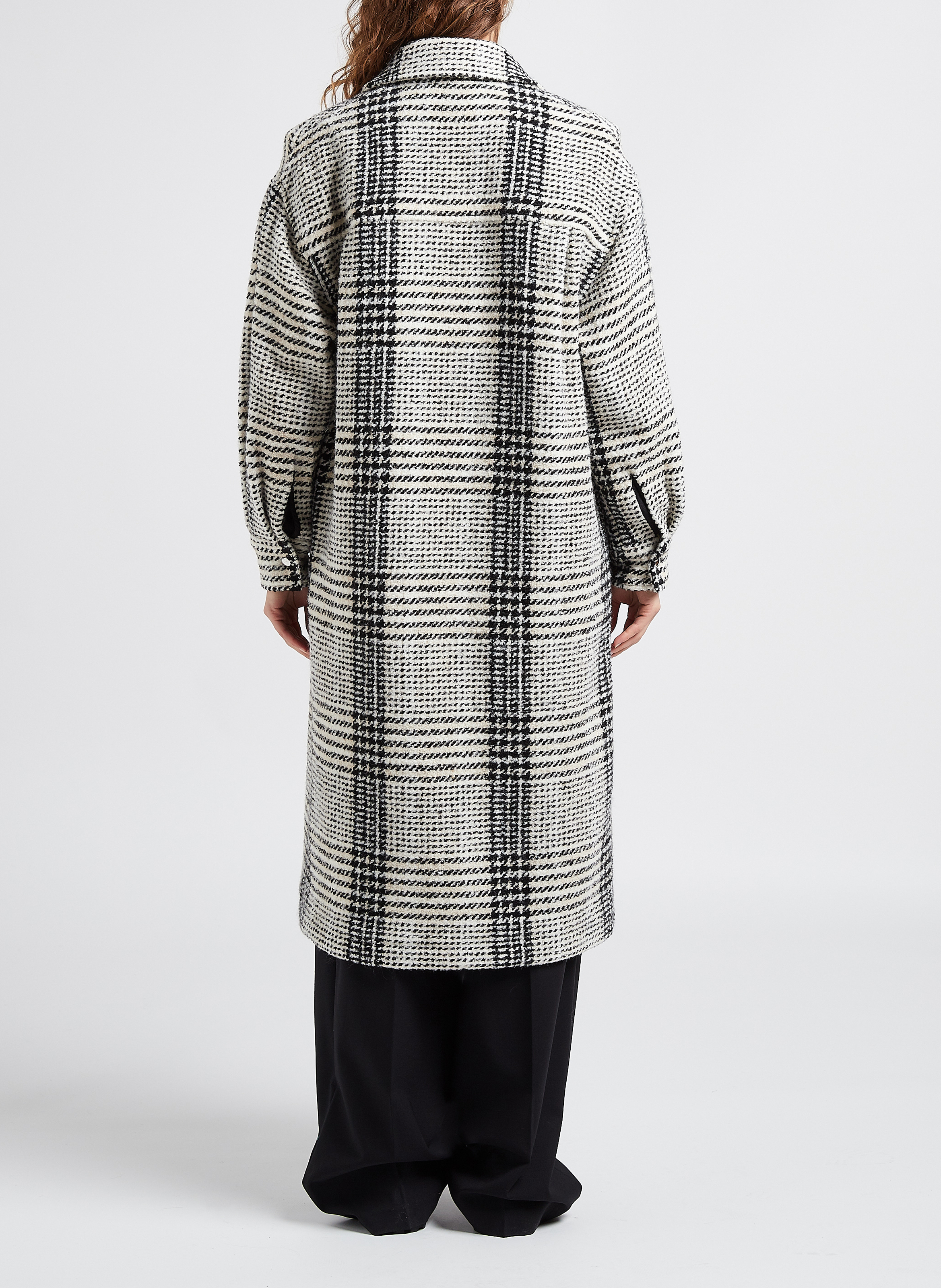 Manteau col classique à carreaux IRO Noir