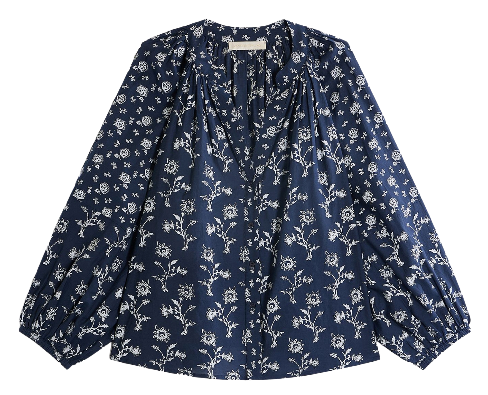 Flowy loose blouse with print VANESSA BRUNO Black