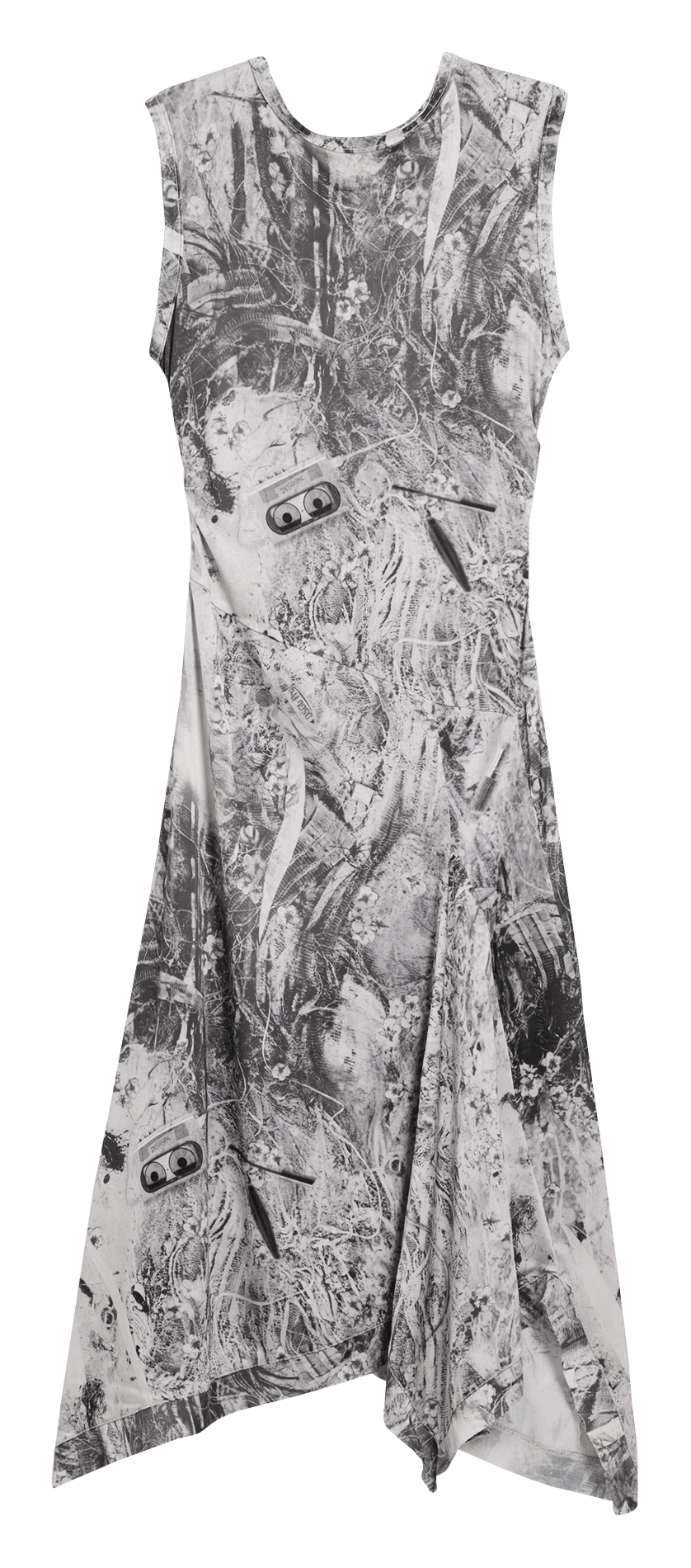 Robe midi col rond imprimée DESIGUAL Noir