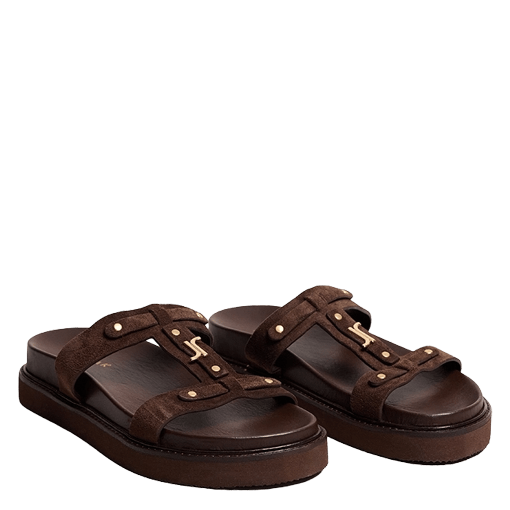 Leren sandalen met plateauzolen JONAK Bruin