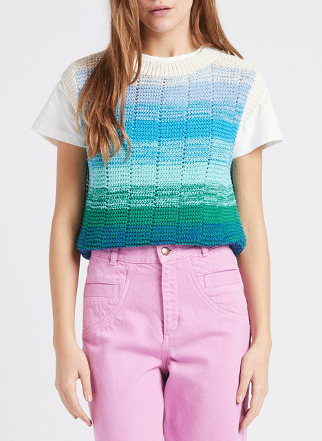 Straight recycled cotton-blend round-neck sweater INDEE Green