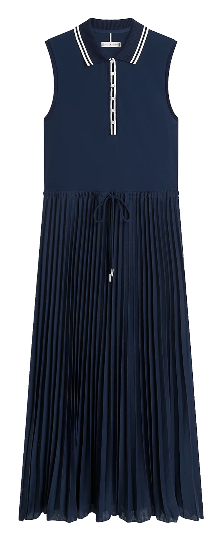 Pleated midi polo dress TOMMY HILFIGER Blue