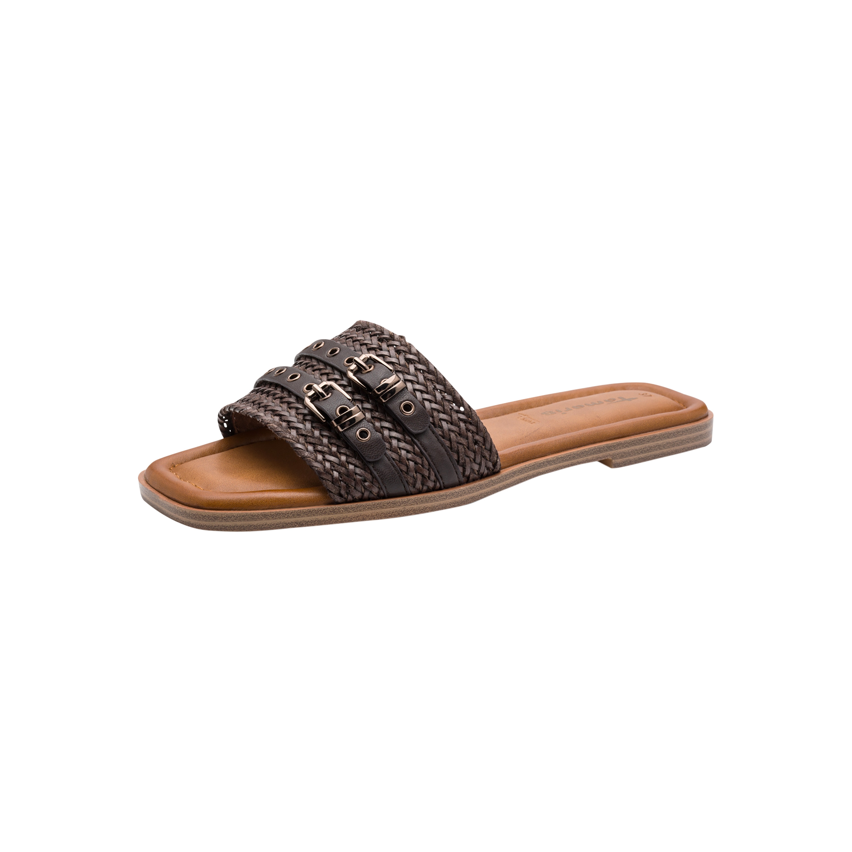 Flat slip-on mules TAMARIS Brown