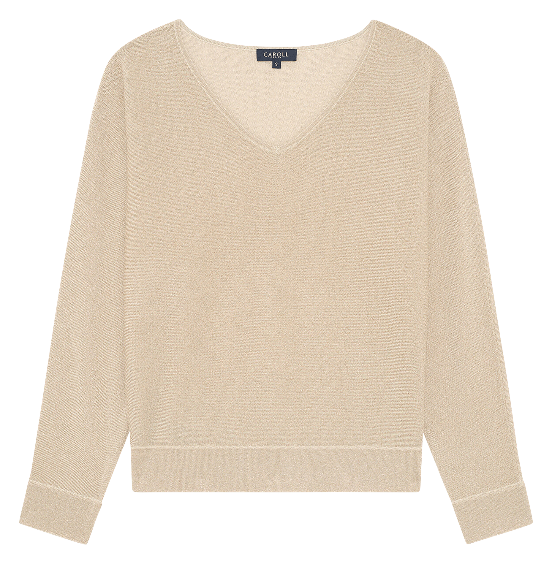 Pull col V  CAROLL Beige