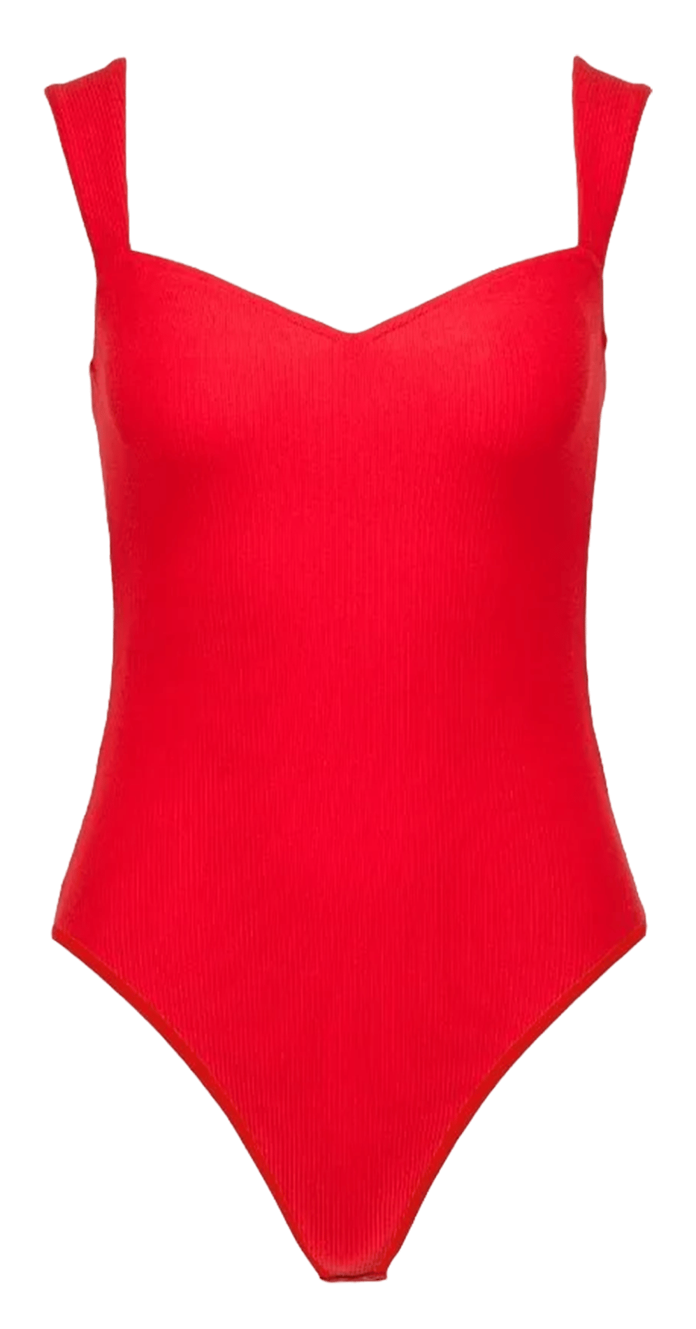 Heart-shaped neckline bodysuit FLAIR Red