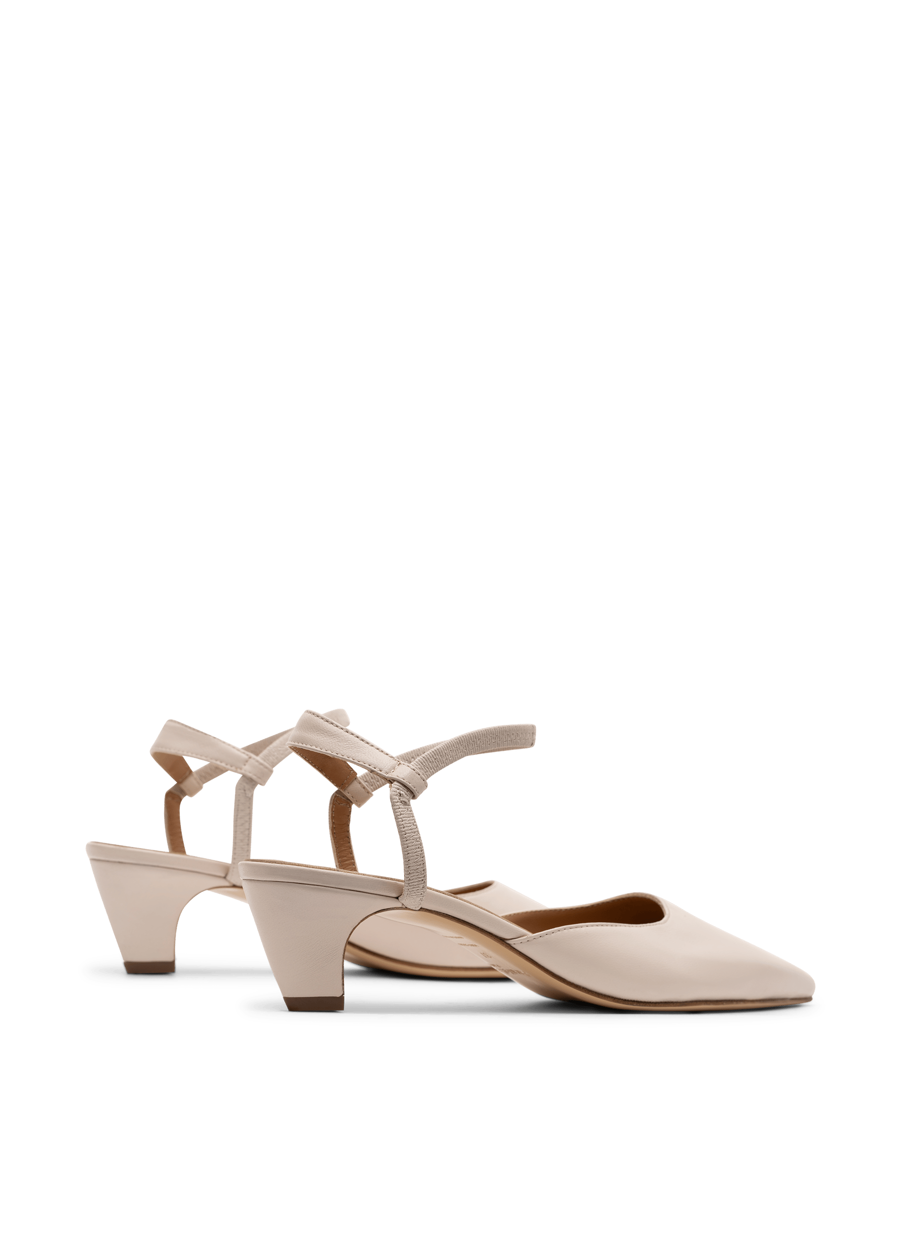 Slingback en cuir nappa latte PARALLELE PARIS Blanc