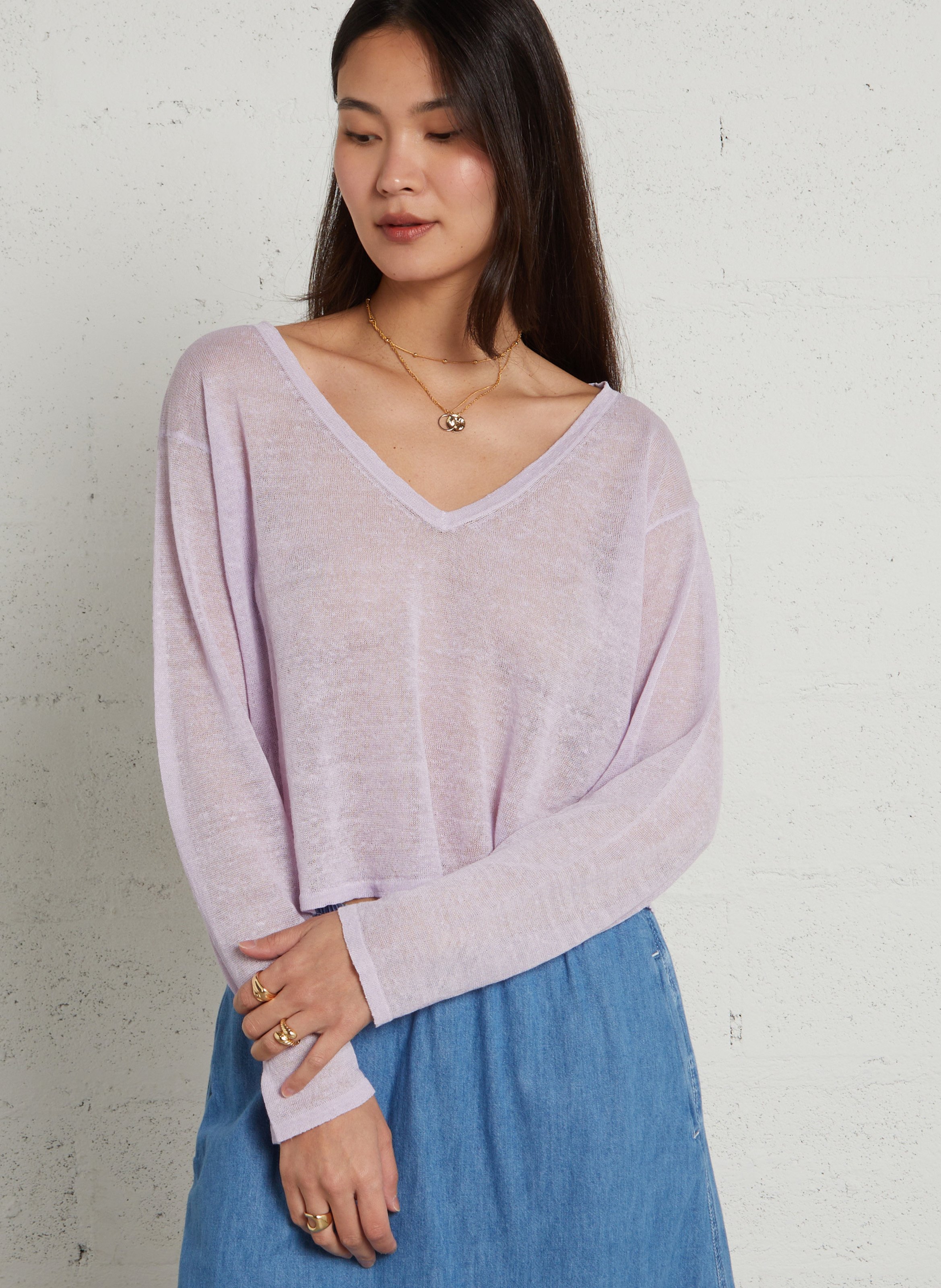 Cropped linen sweater  AMERICAN VINTAGE