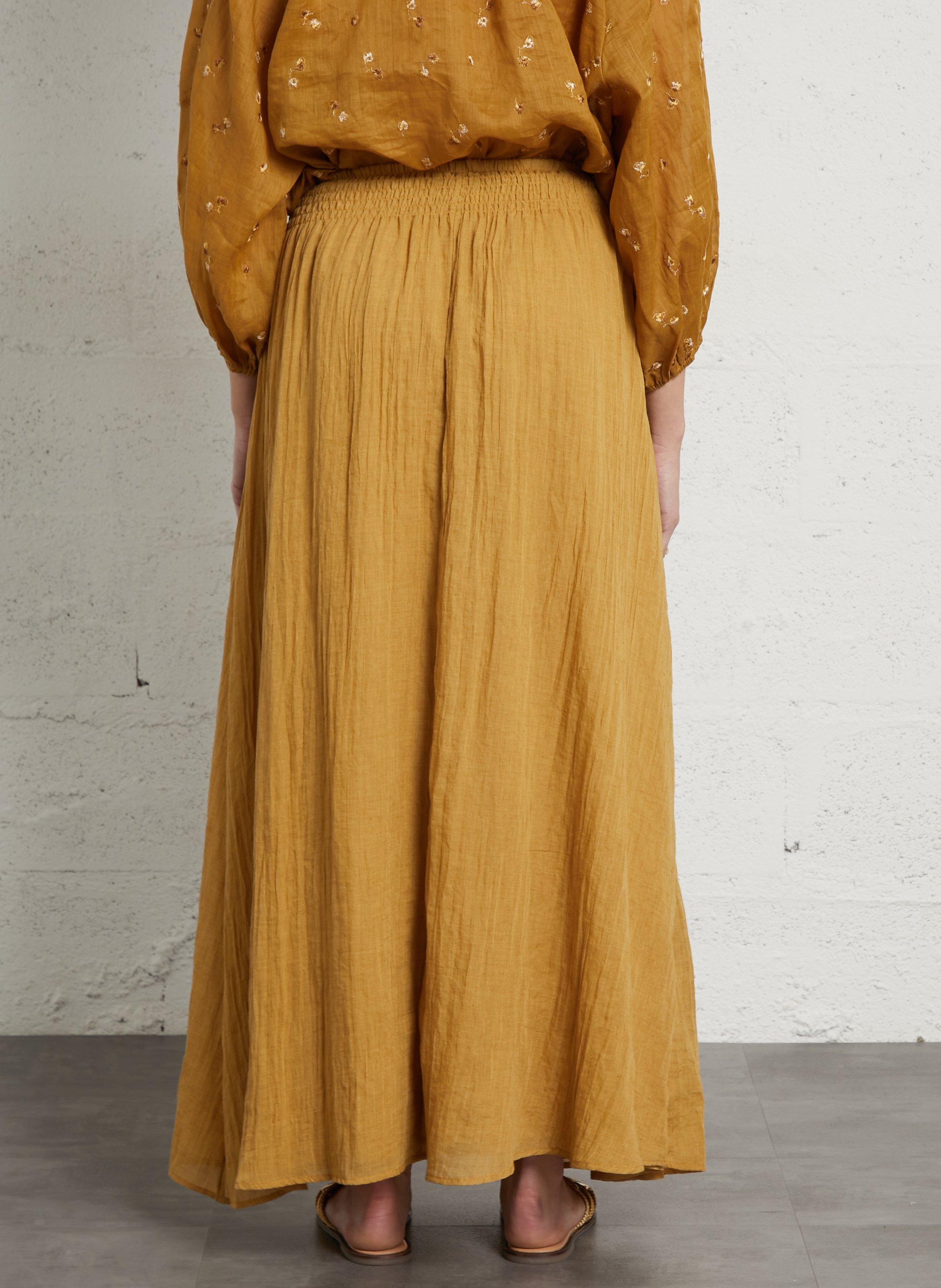 Halflange, effen rok Bruin